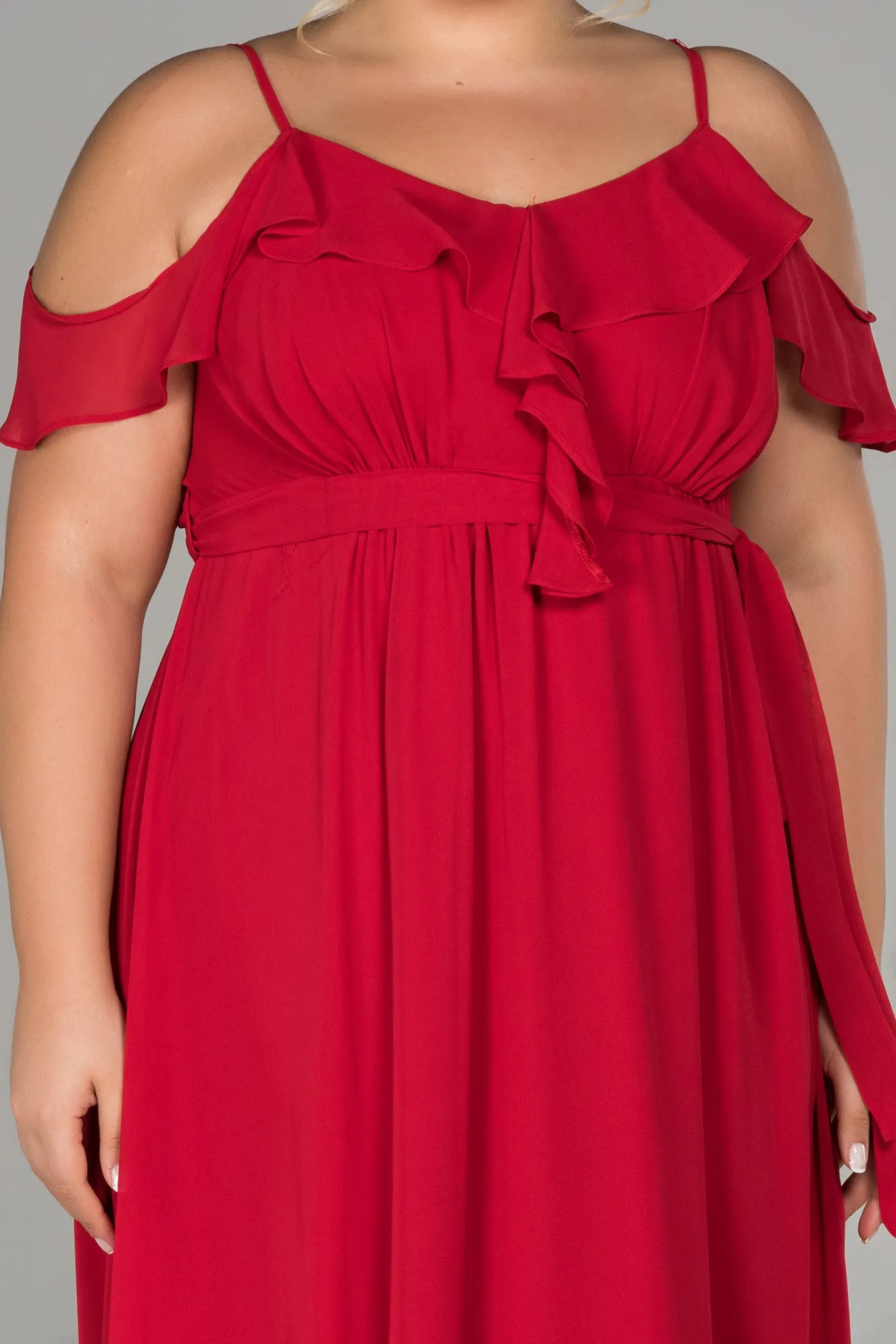 Red-Long Plus Size Evening Dress ABU1449