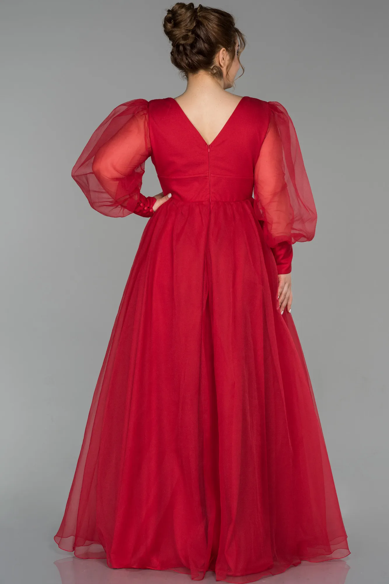 Red-Long Plus Size Evening Dress ABU1617