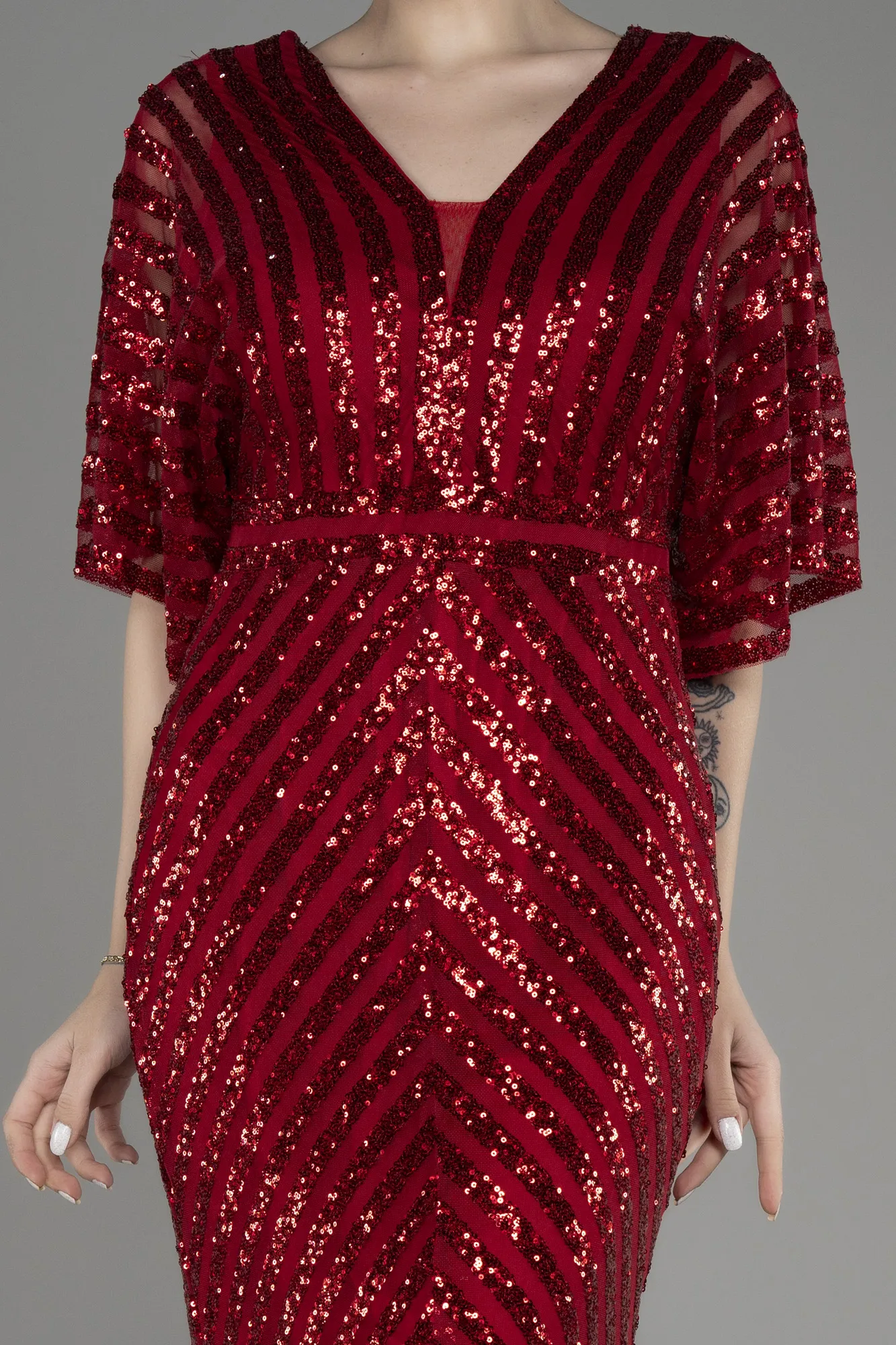 Red-Long Plus Size Evening Dress ABU2309
