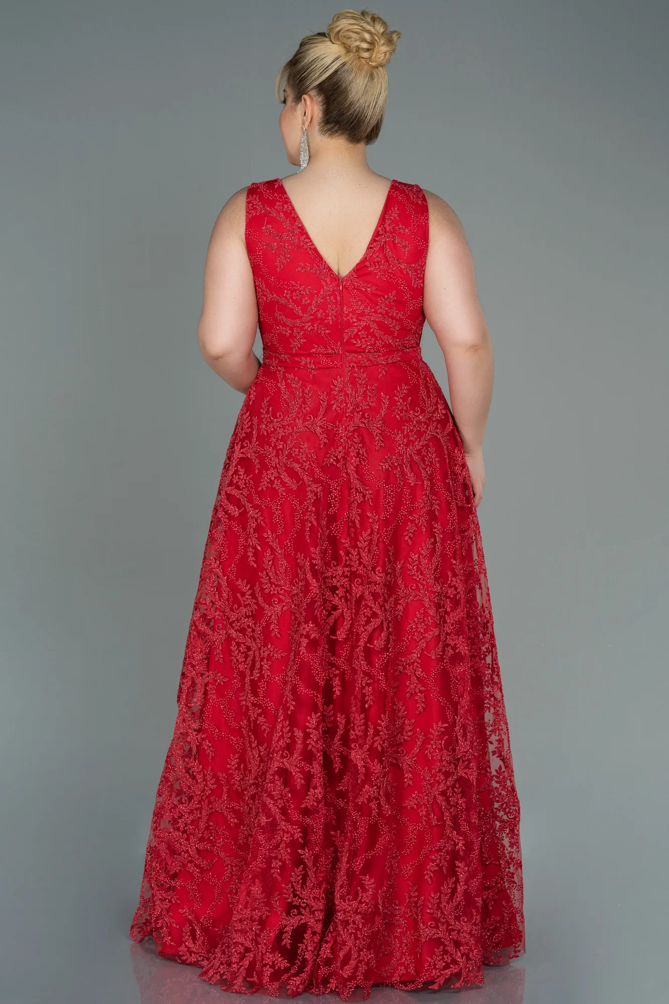 Red-Long Plus Size Evening Dress ABU2537
