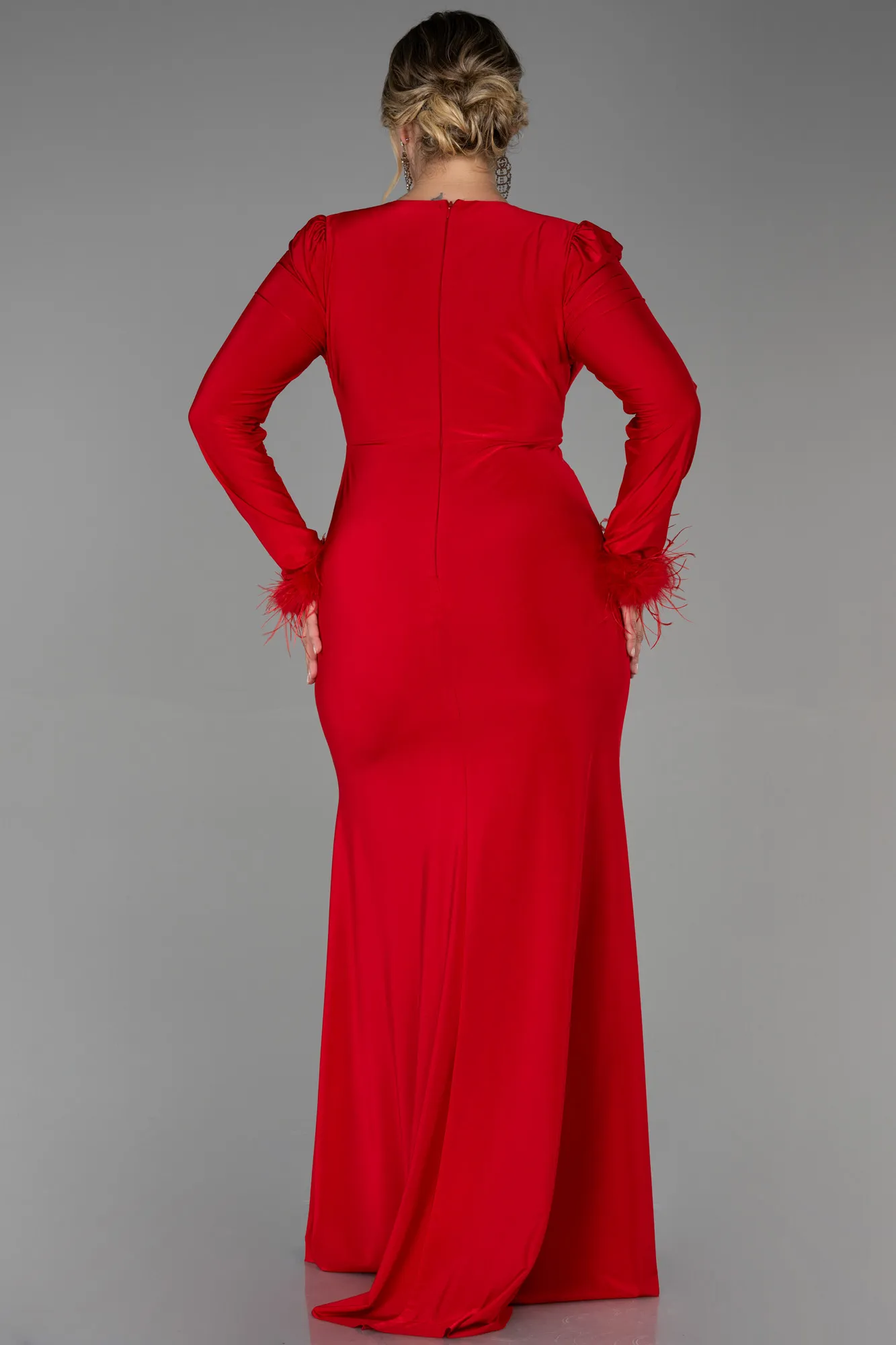 Red-Long Plus Size Evening Dress ABU2832