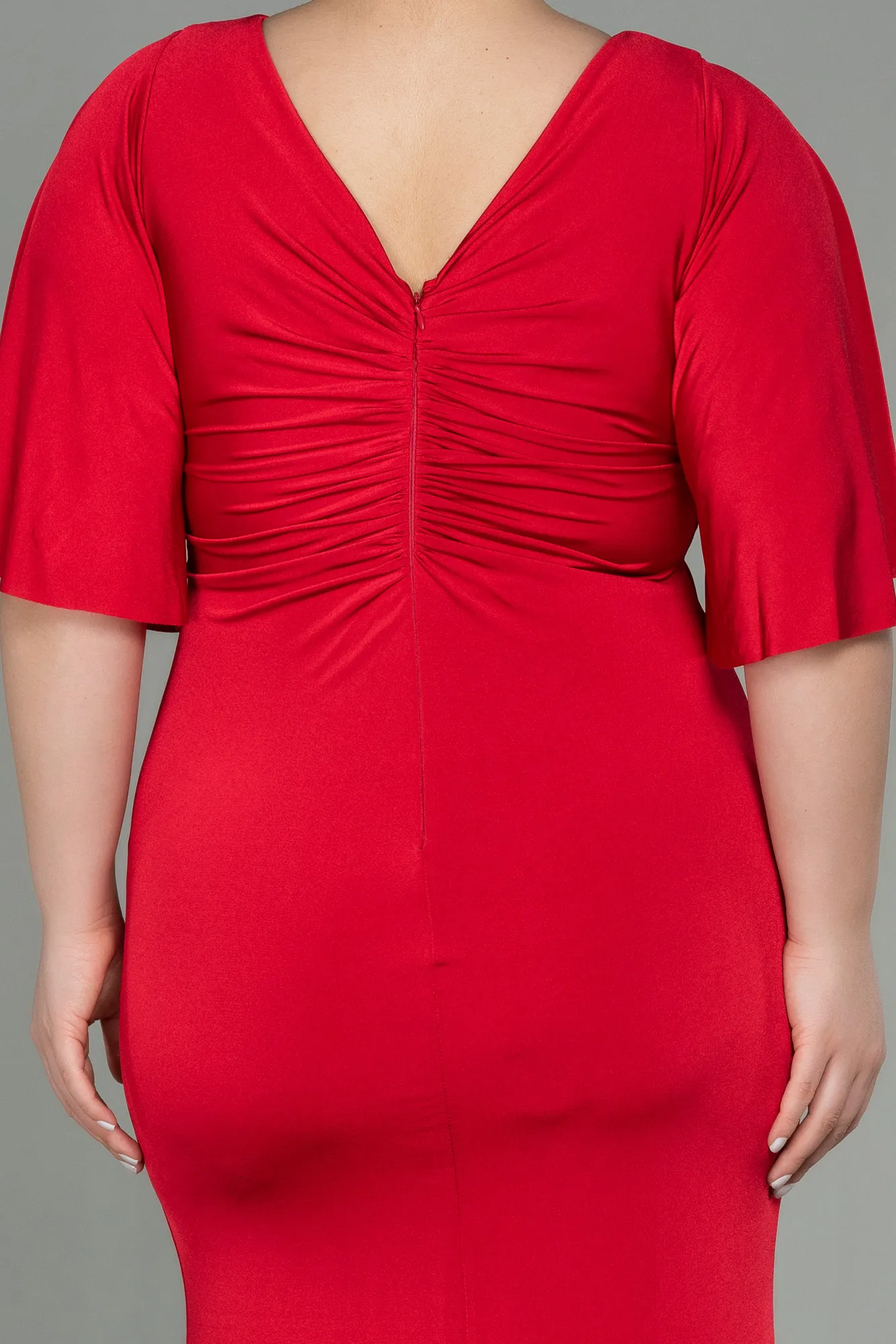 Red-Long Plus Size Evening Dress ABU3015