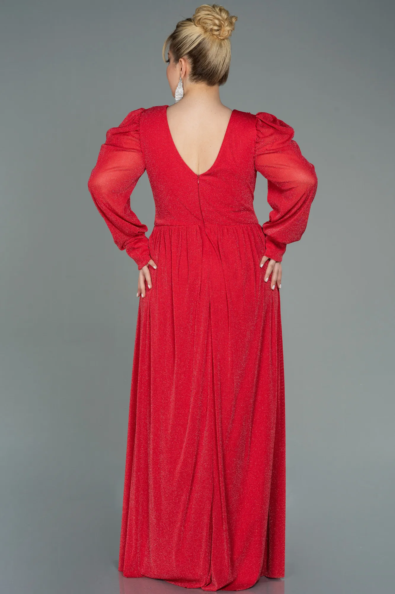 Red-Long Plus Size Evening Dress ABU3104