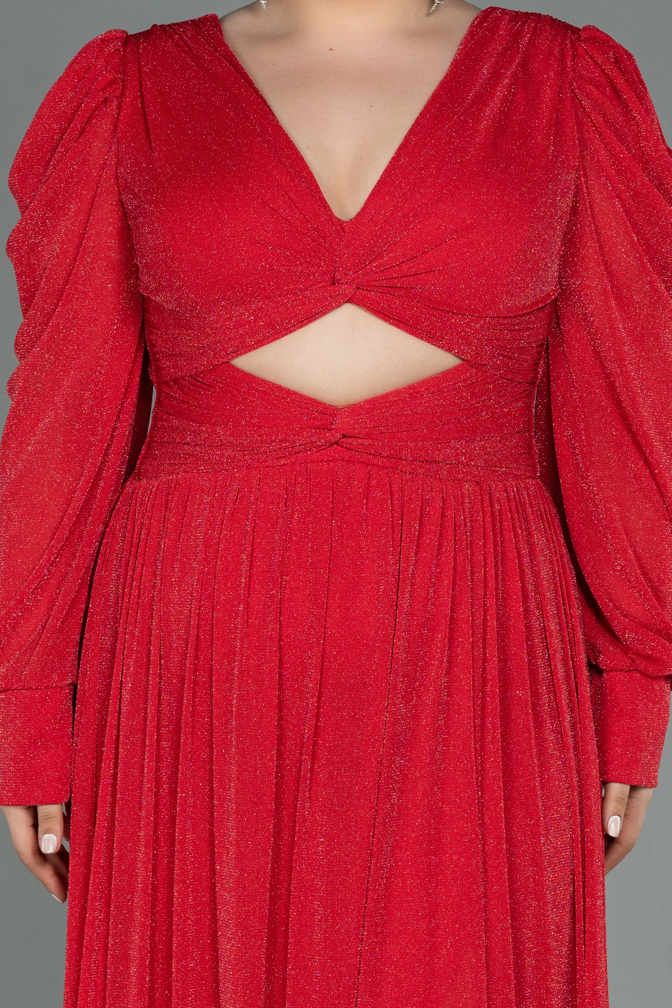 Red-Long Plus Size Evening Dress ABU3104