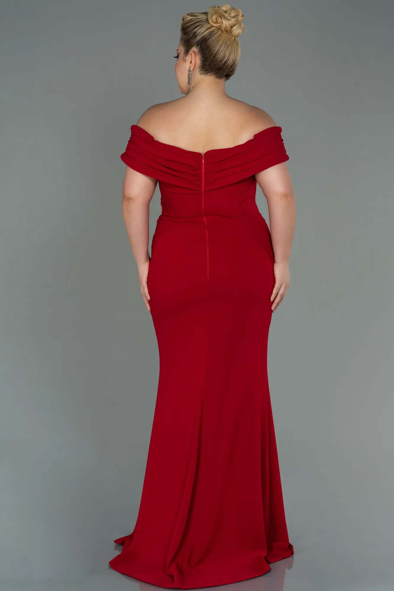 Red-Long Plus Size Evening Dress ABU3172