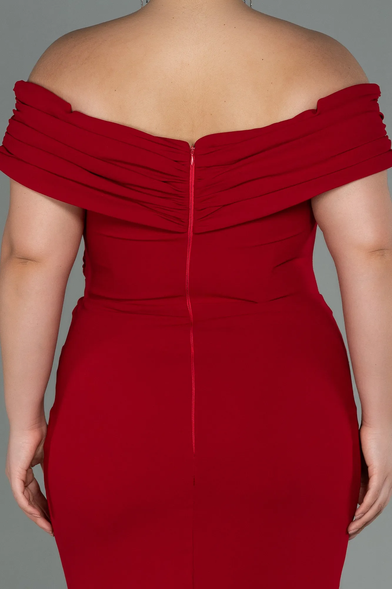 Red-Long Plus Size Evening Dress ABU3172
