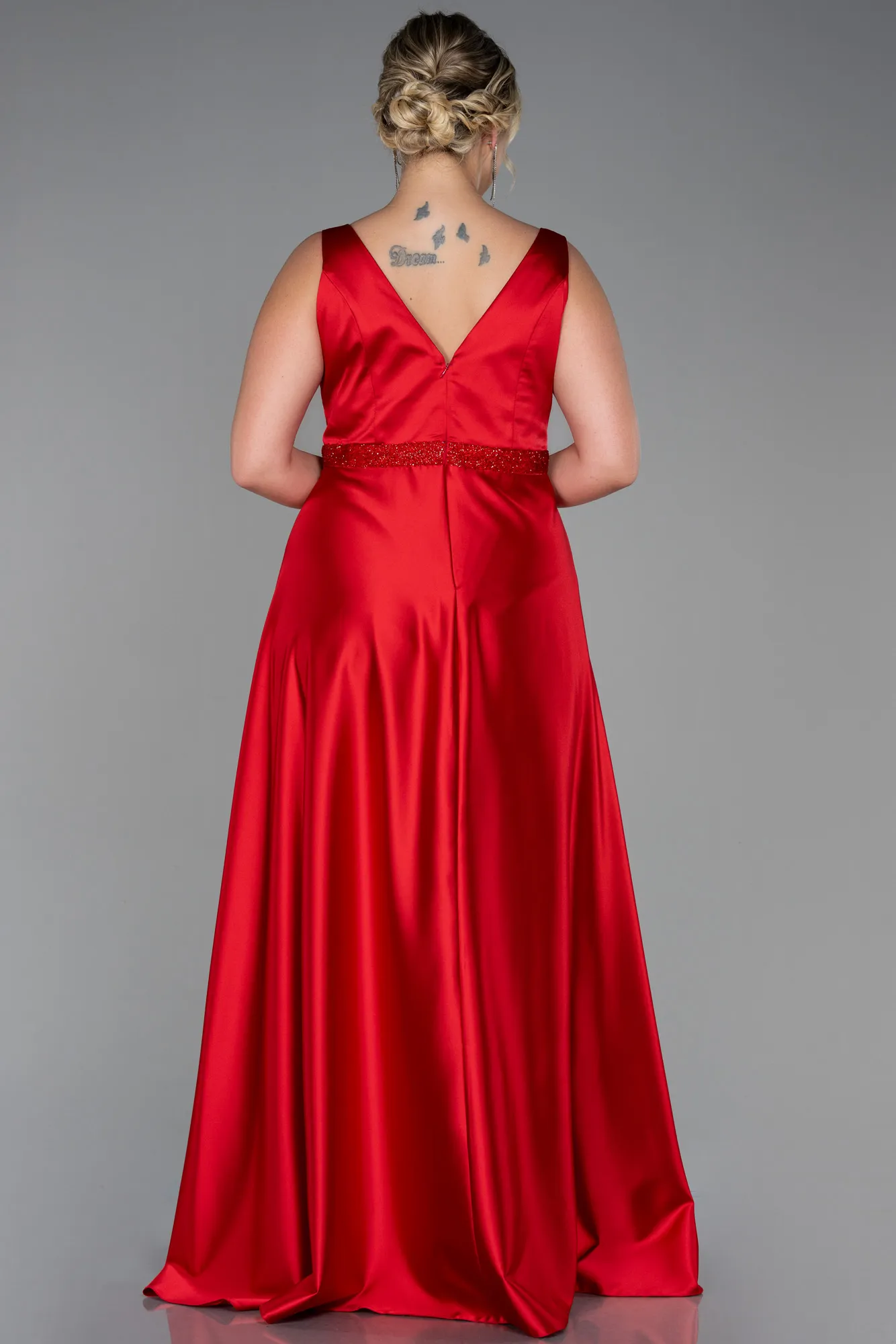 Red-Long Plus Size Evening Dress ABU3200