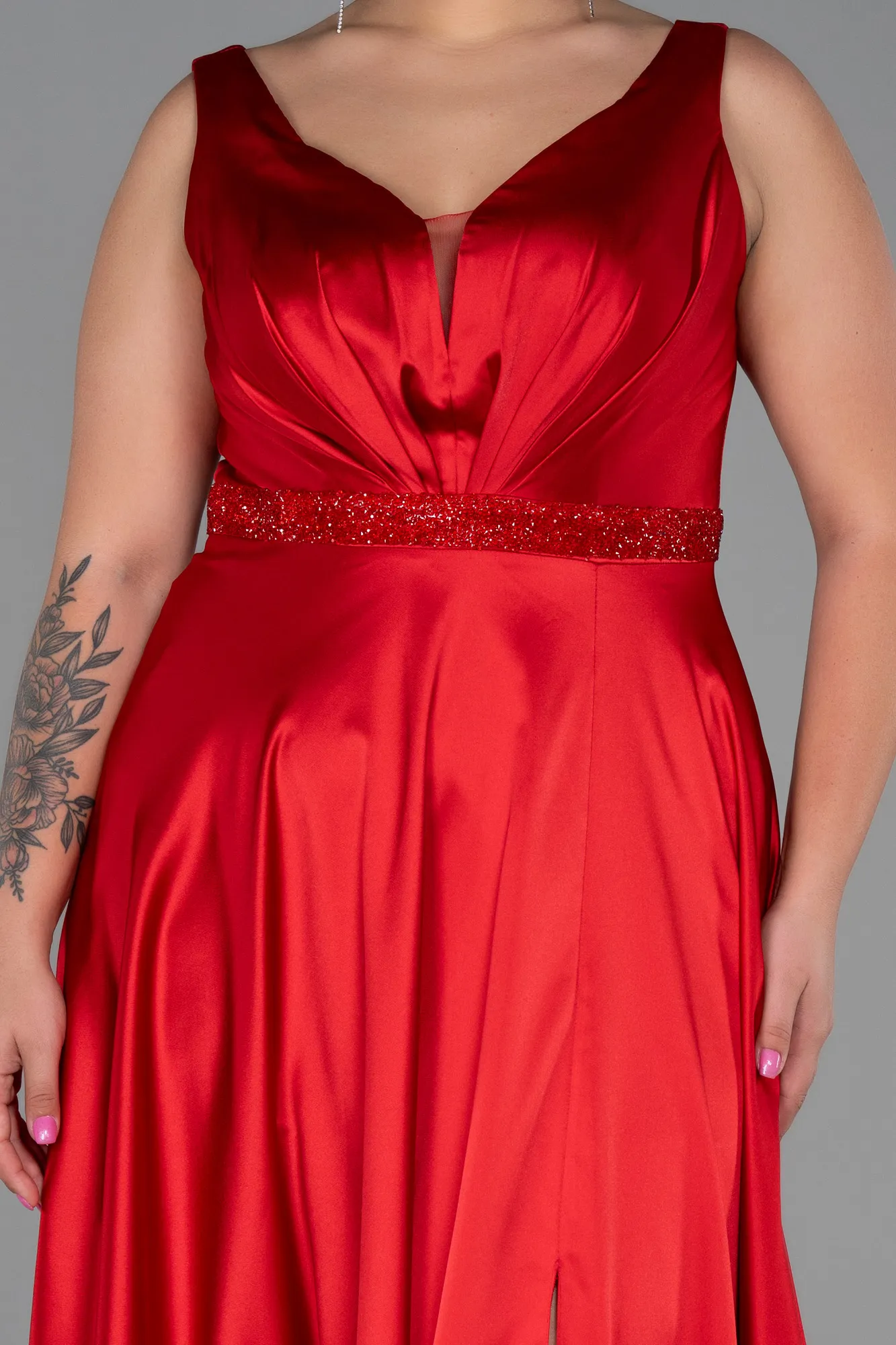Red-Long Plus Size Evening Dress ABU3200