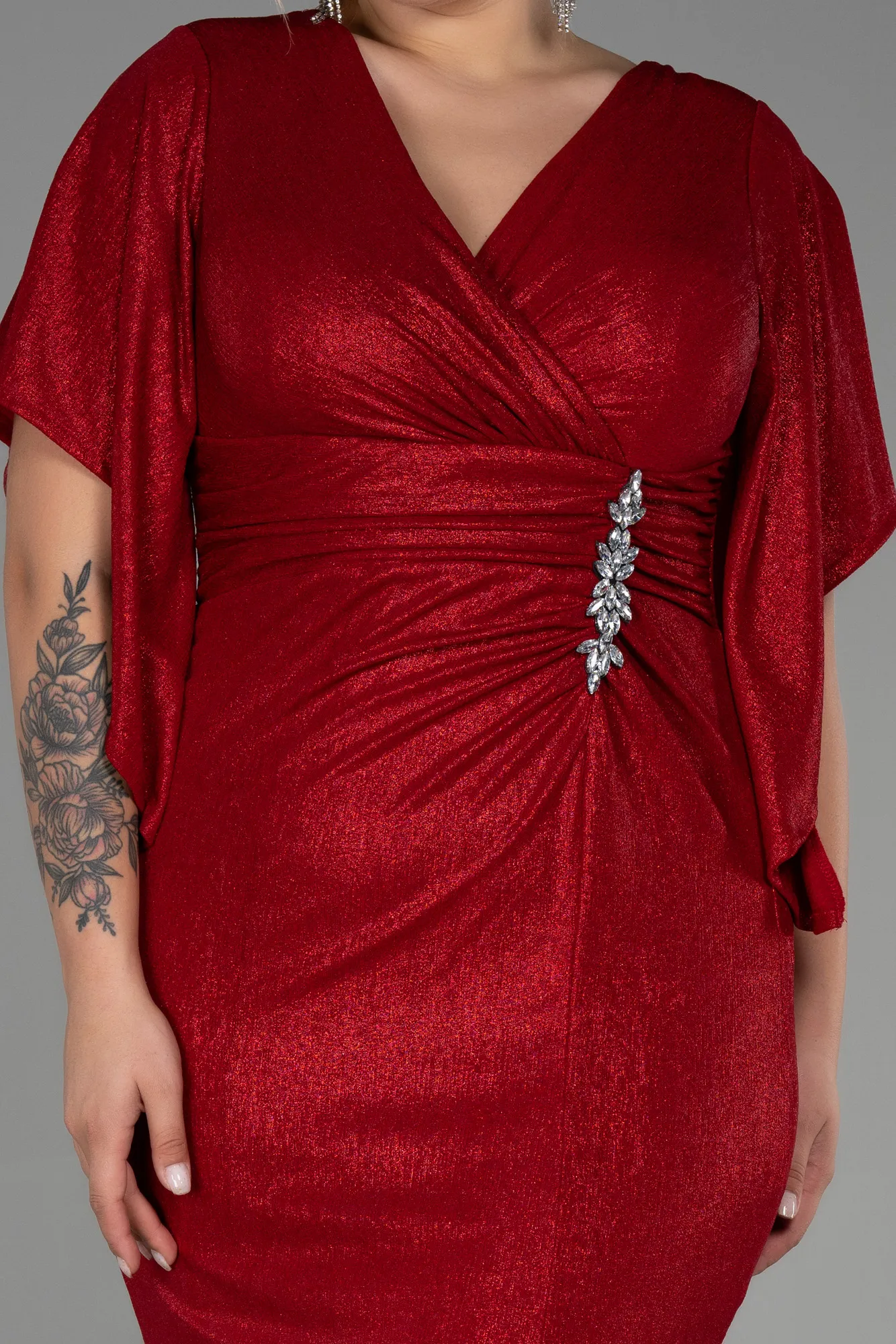 Red-Long Plus Size Evening Dress ABU3280