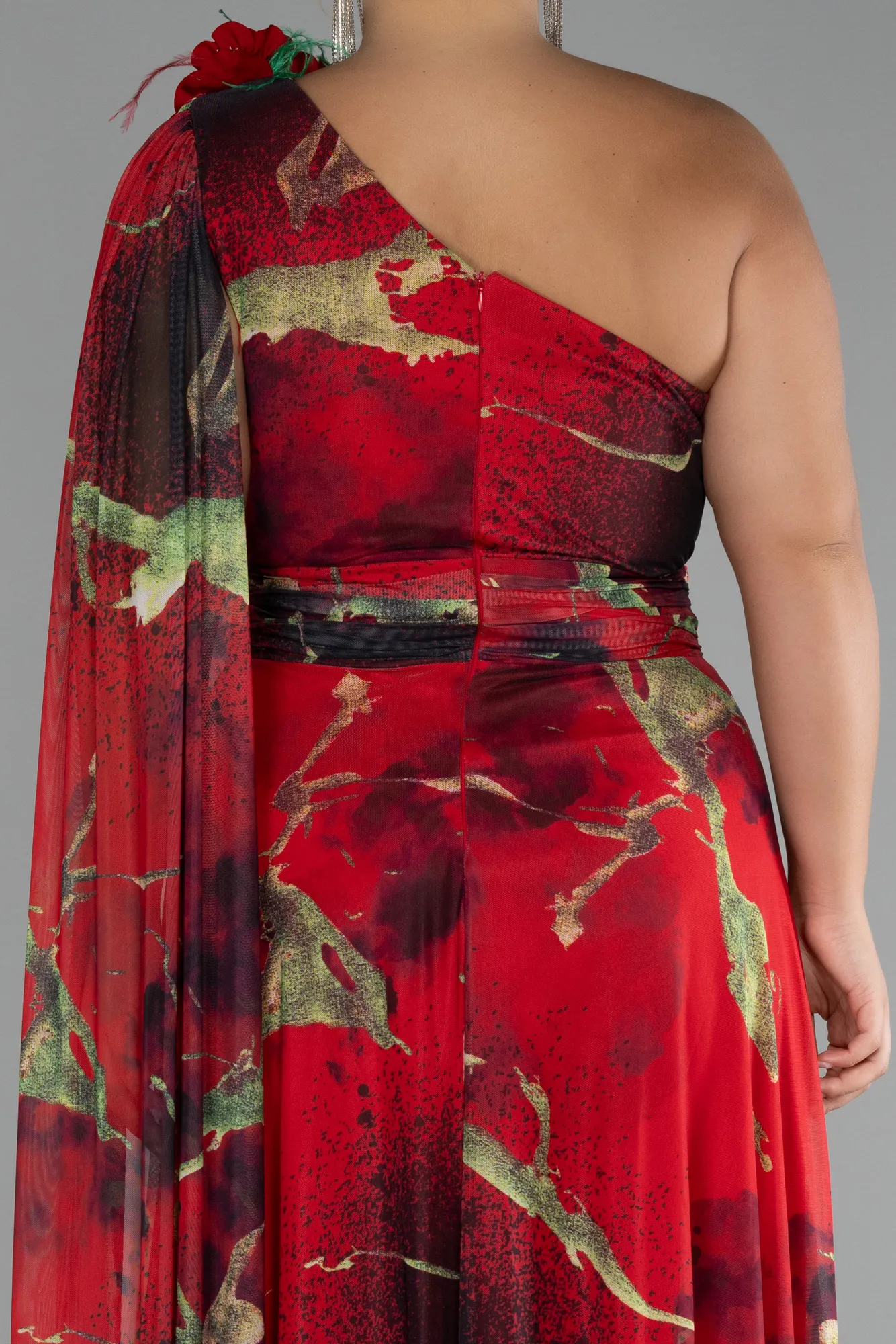 Red-Long Plus Size Evening Gown ABU3744