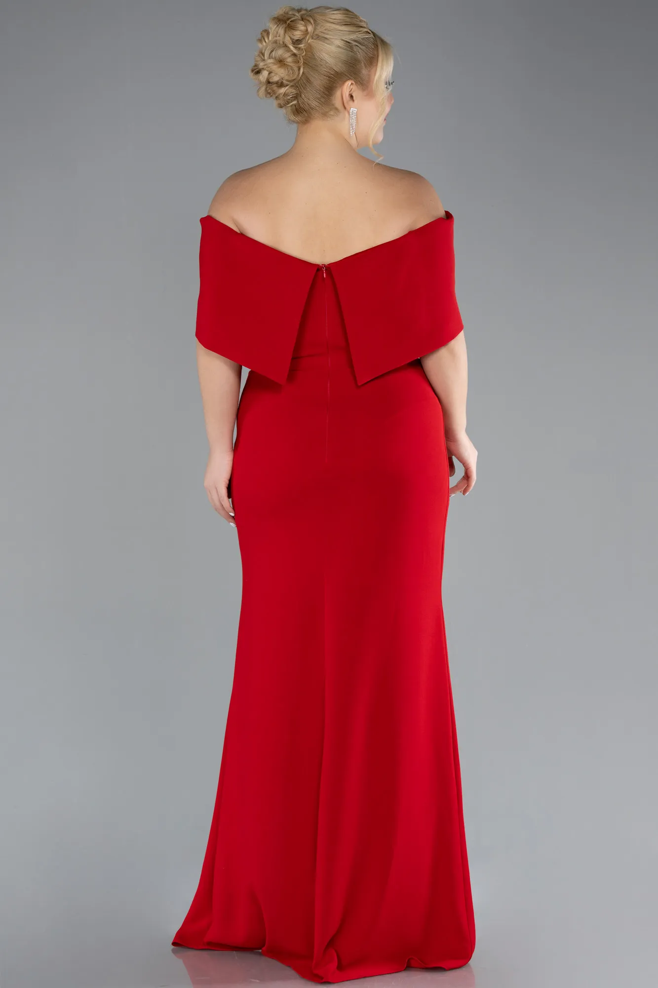 Red-Long Plus Size Evening Gown ABU3945