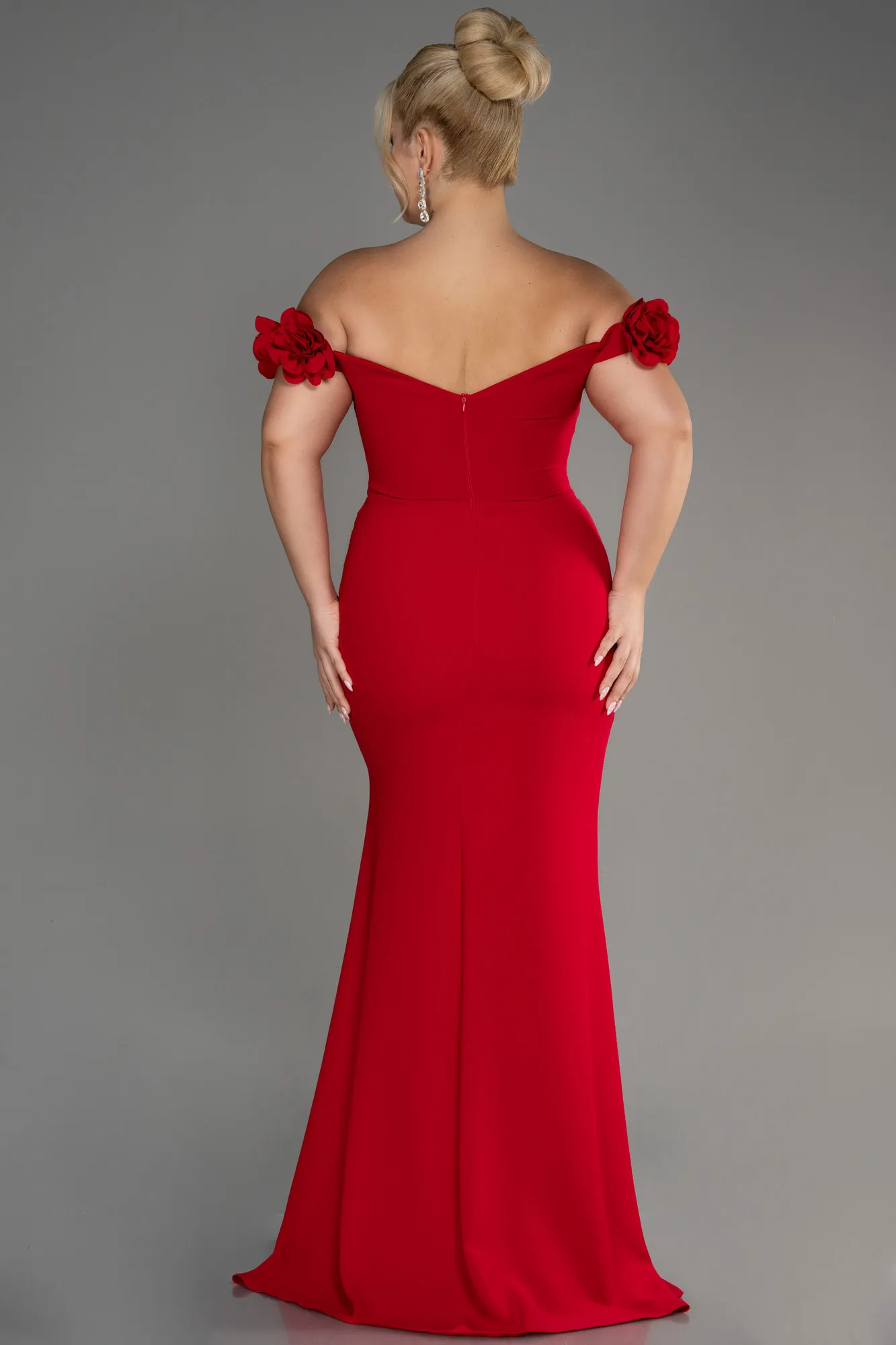 Red-Long Plus Size Prom Dress ABU3946