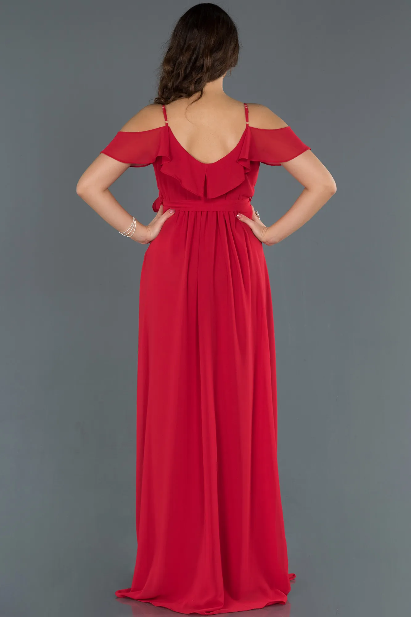Red-Long Pregnancy Evening Dress ABU744