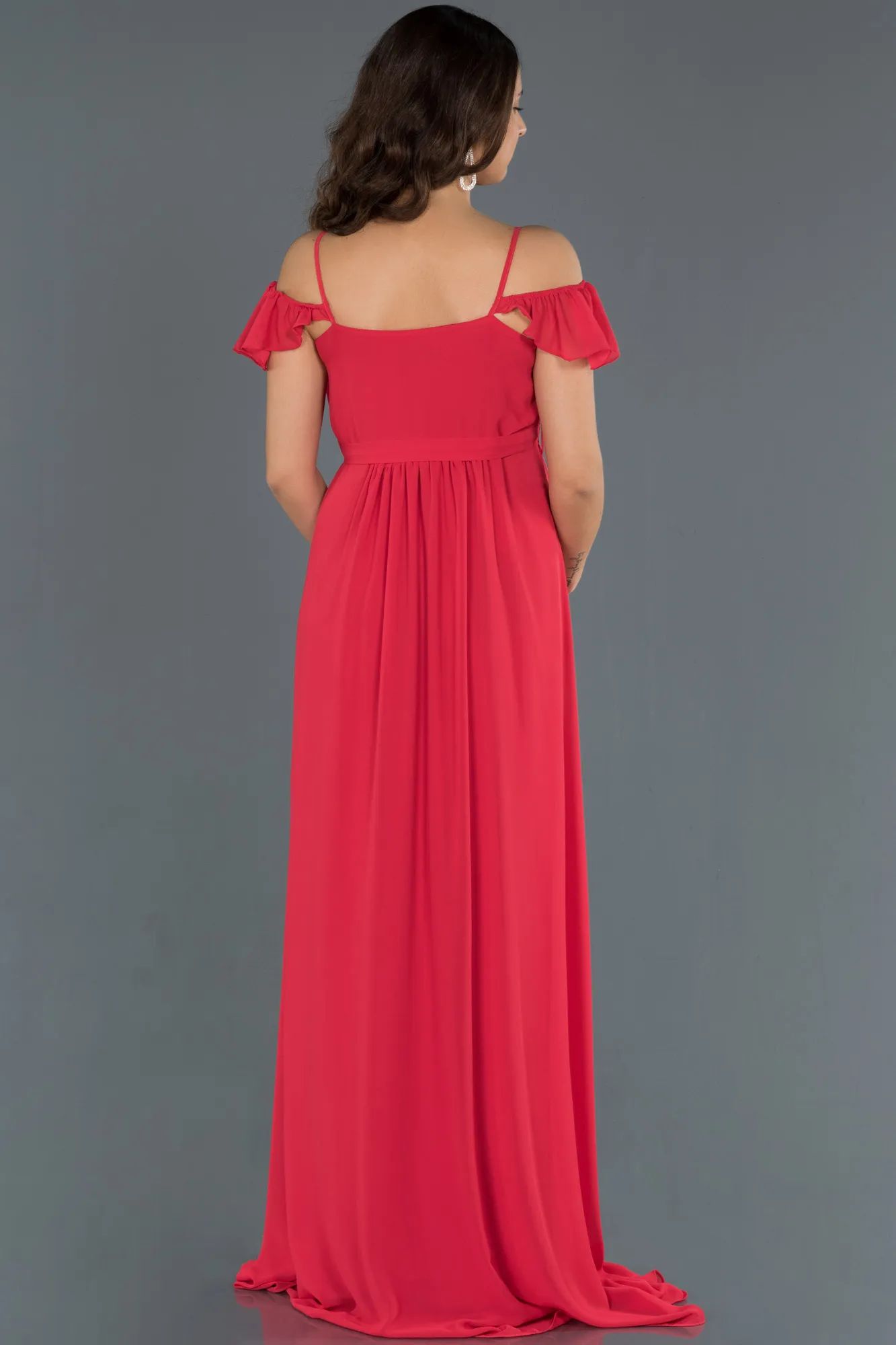 Red-Long Pregnancy Evening Dress ABU756