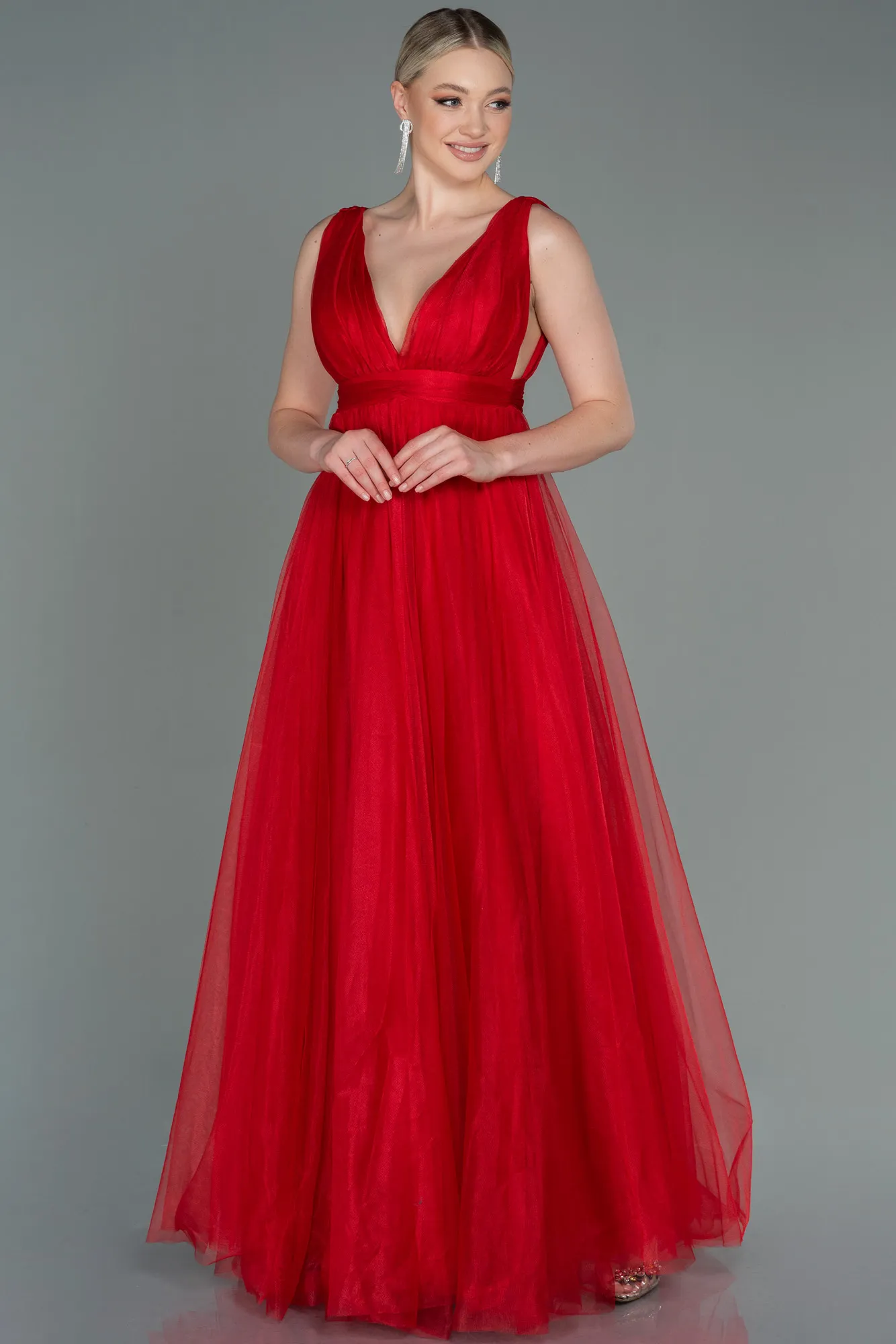 Red-Long Prom Gown ABU3135