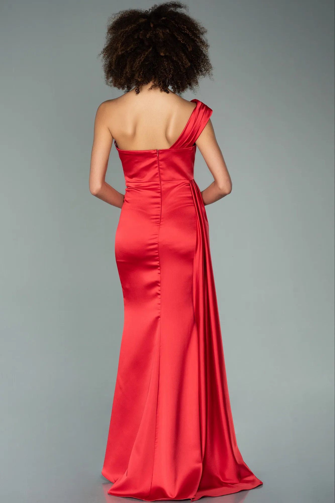 Red-Long Satin Evening Dress ABU2114