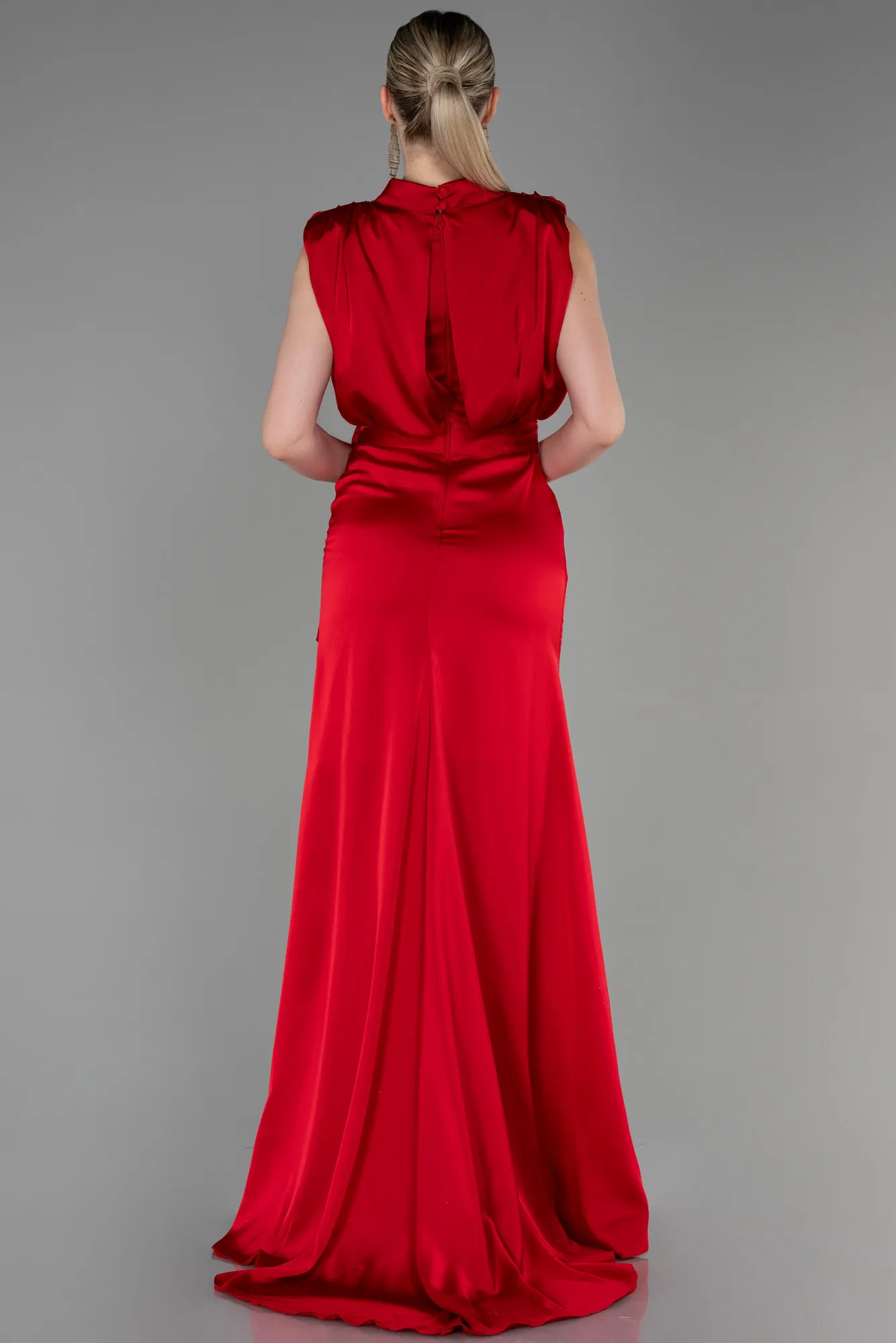 Red-Long Satin Evening Dress ABU2133