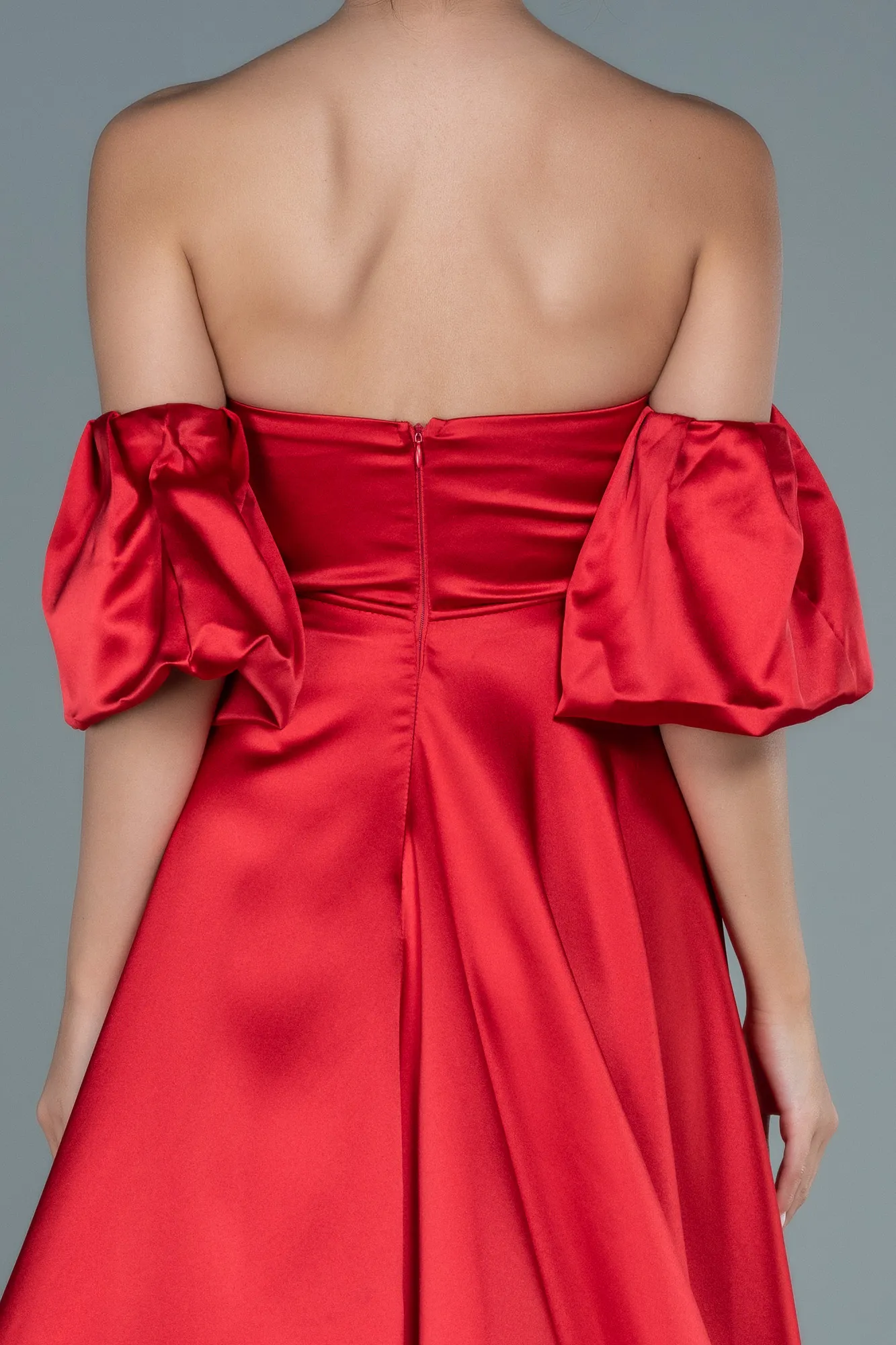 Red-Long Satin Evening Dress ABU2614