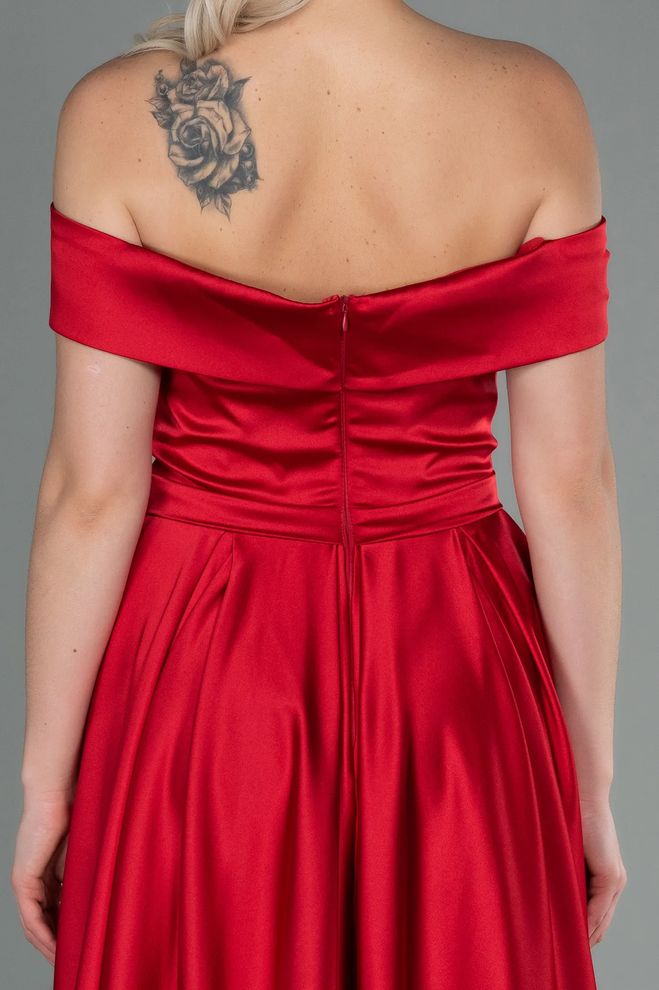 Red-Long Satin Evening Dress ABU2750