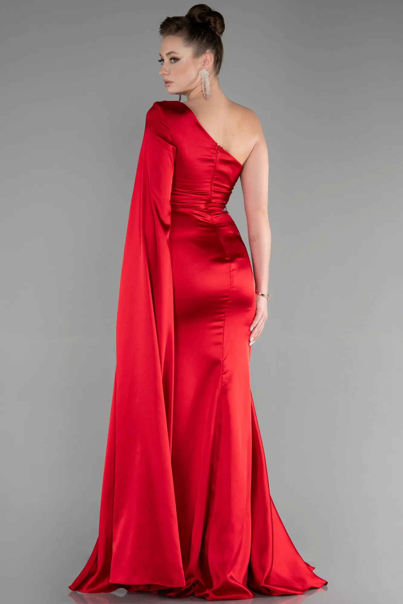 Red-Long Satin Evening Dress ABU3545