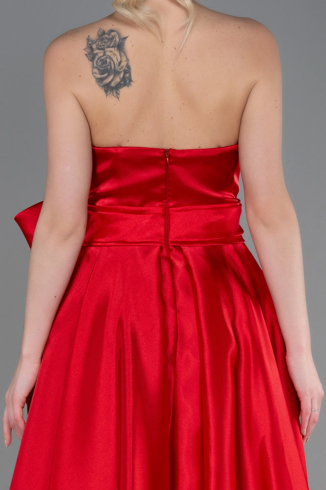 Red-Long Satin Evening Dress ABU3674