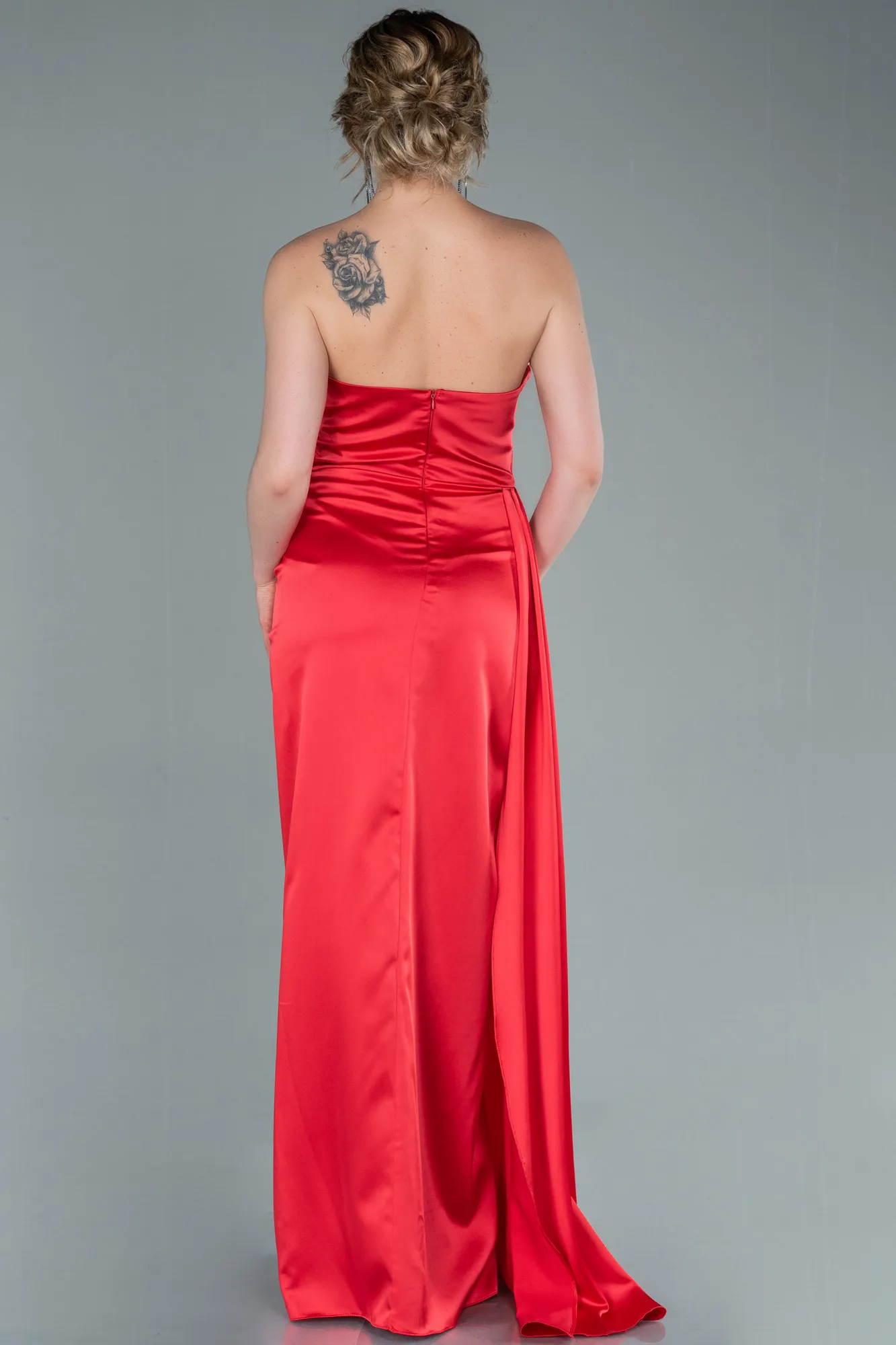 Red-Long Satin Prom Gown ABU2340