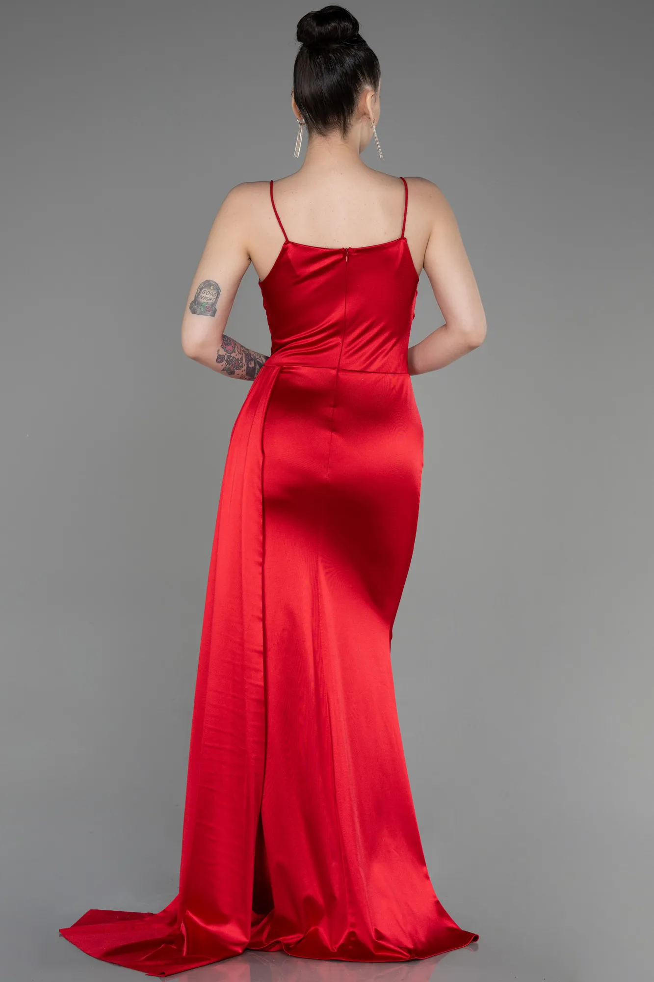 Red-Long Satin Prom Gown ABU2539