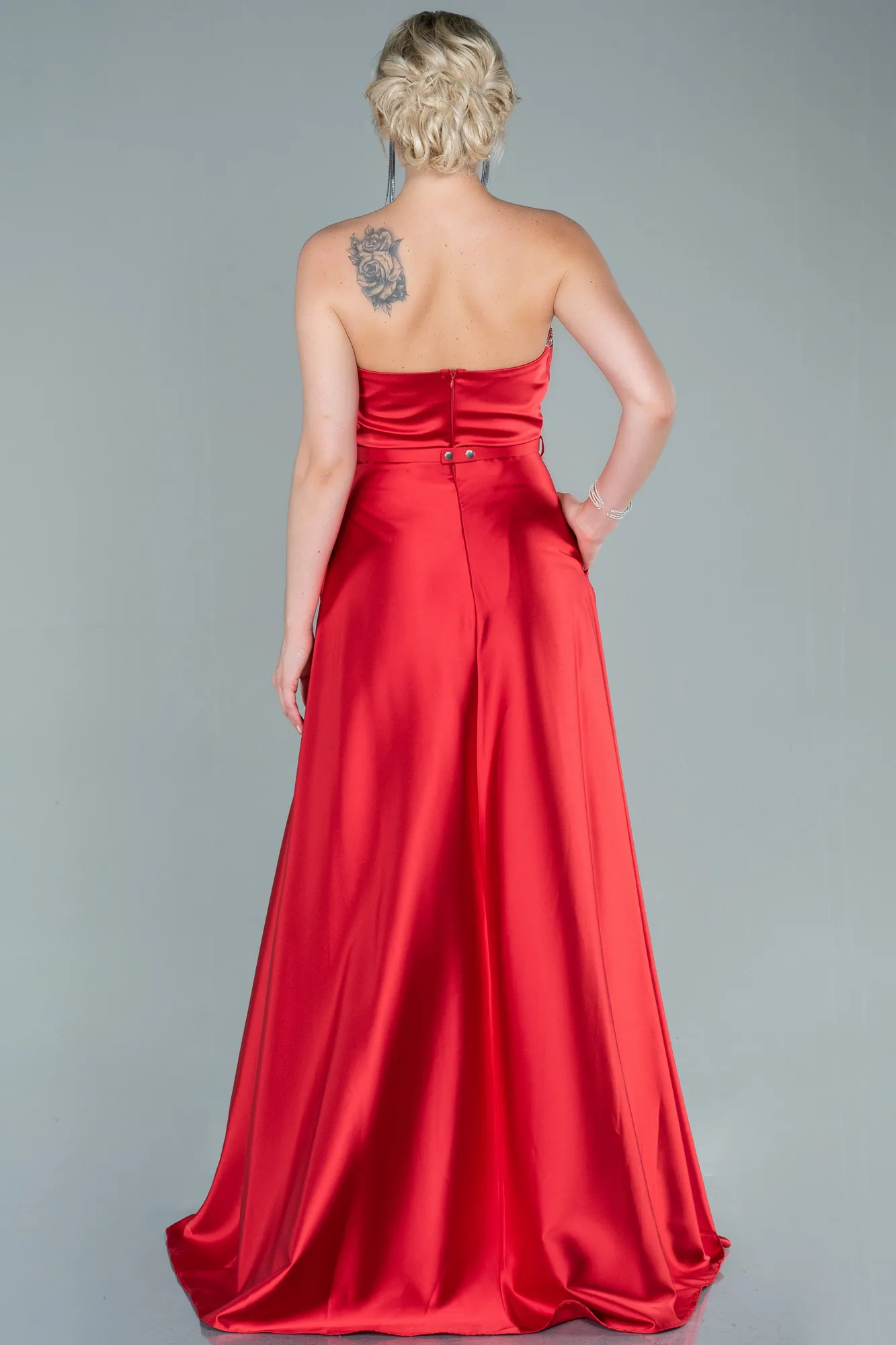 Red-Long Satin Prom Gown ABU2543