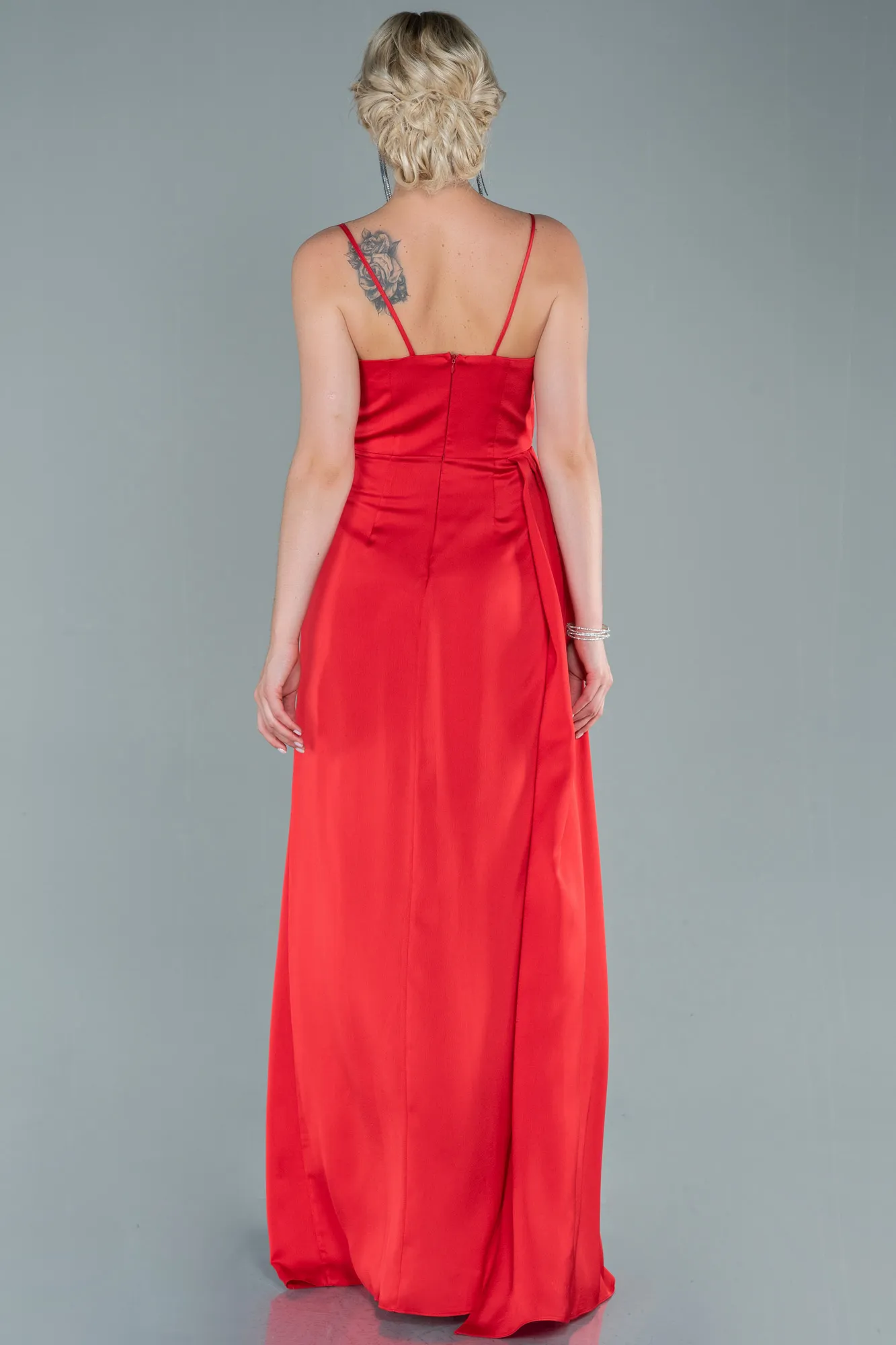 Red-Long Satin Prom Gown ABU2558