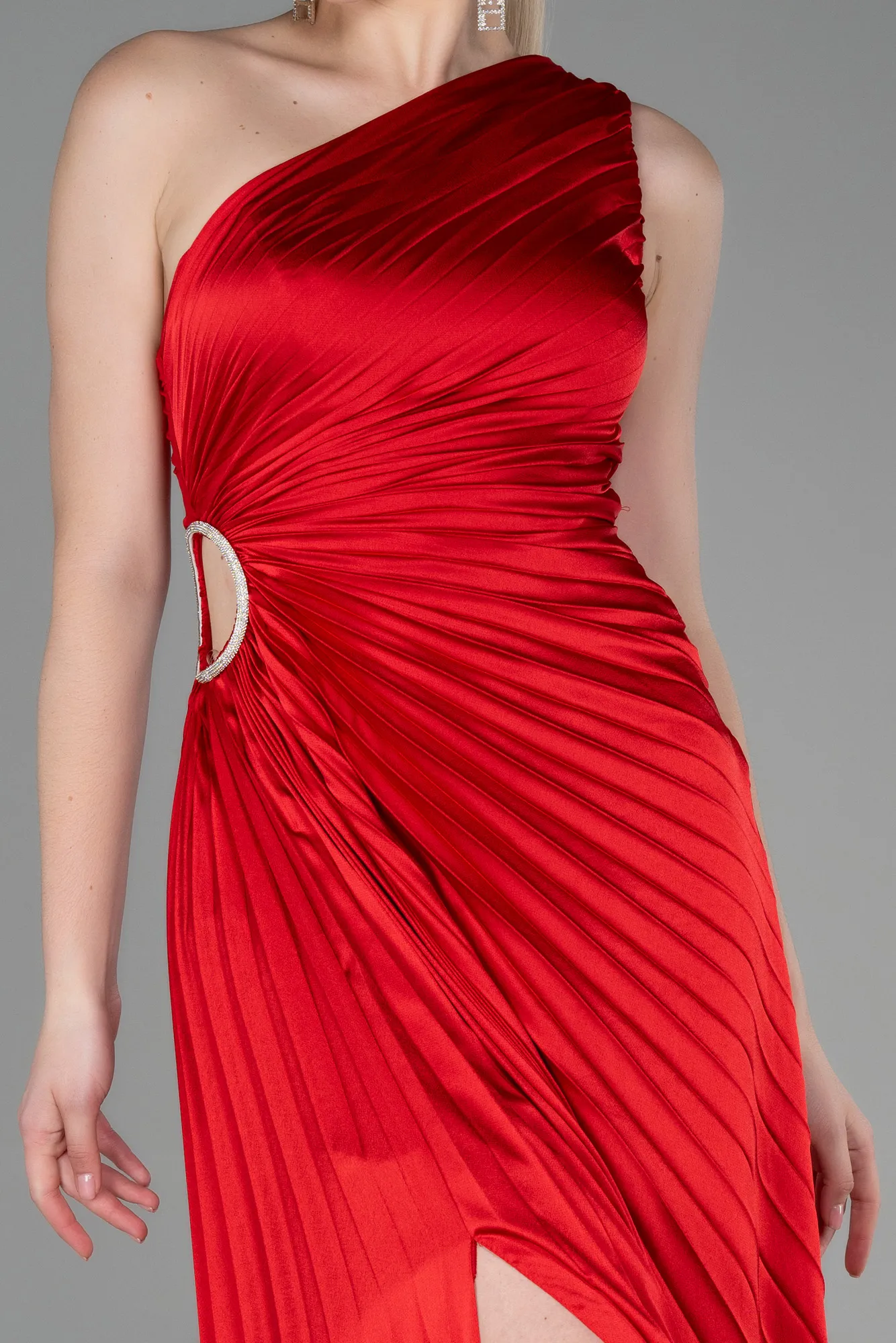 Red-Long Satin Prom Gown ABU3159