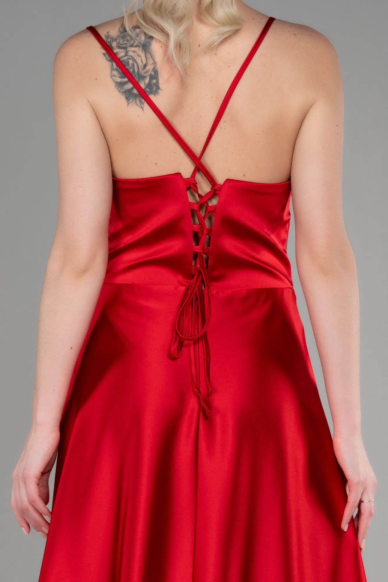 Red-Long Satin Prom Gown ABU3242