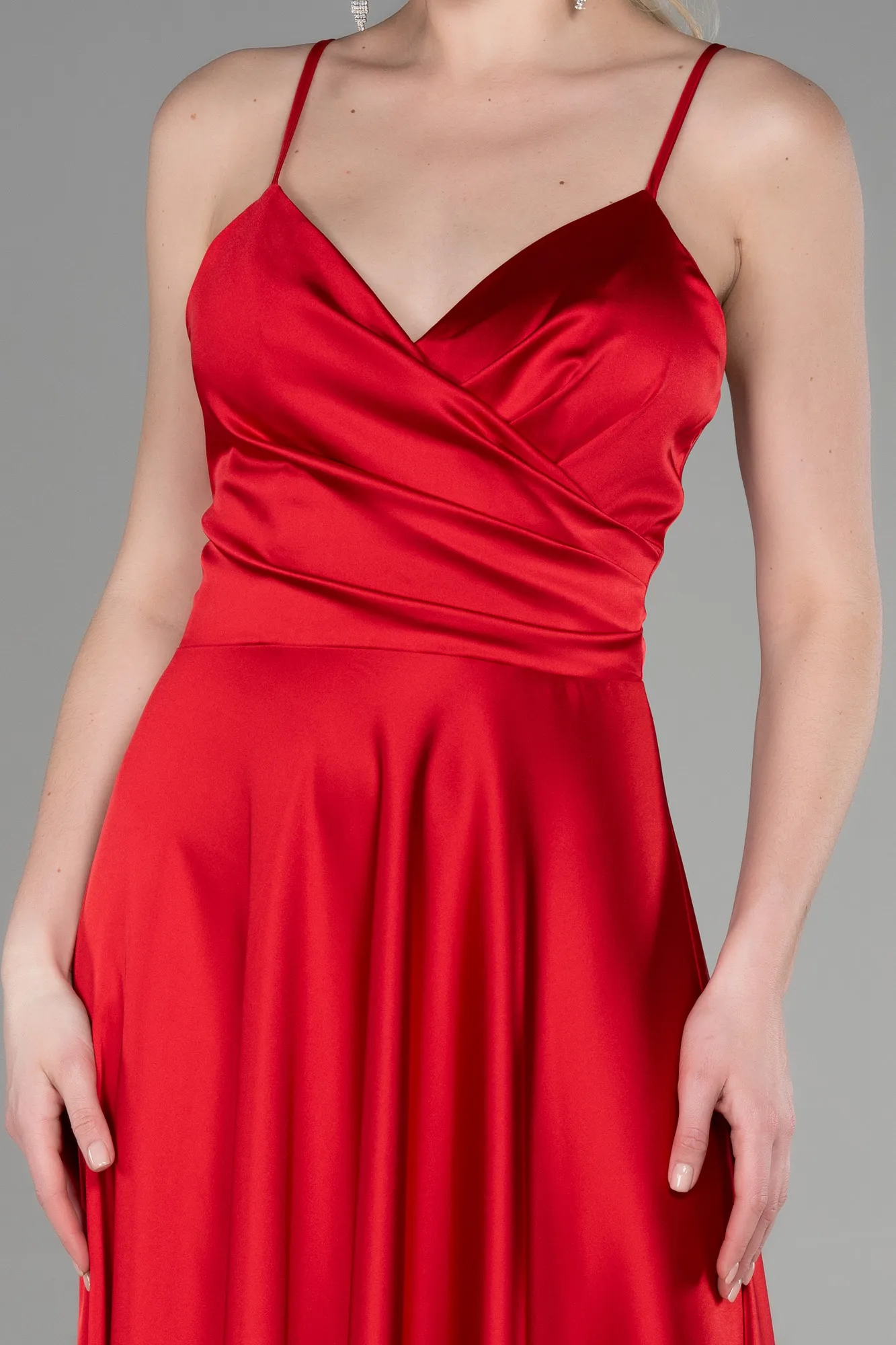Red-Long Satin Prom Gown ABU3610