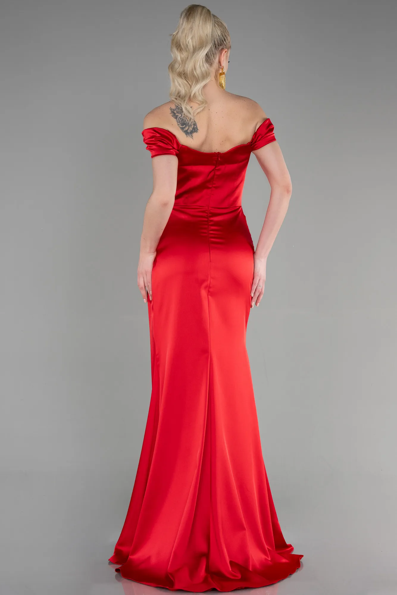 Red-Long Satin Prom Gown ABU3640