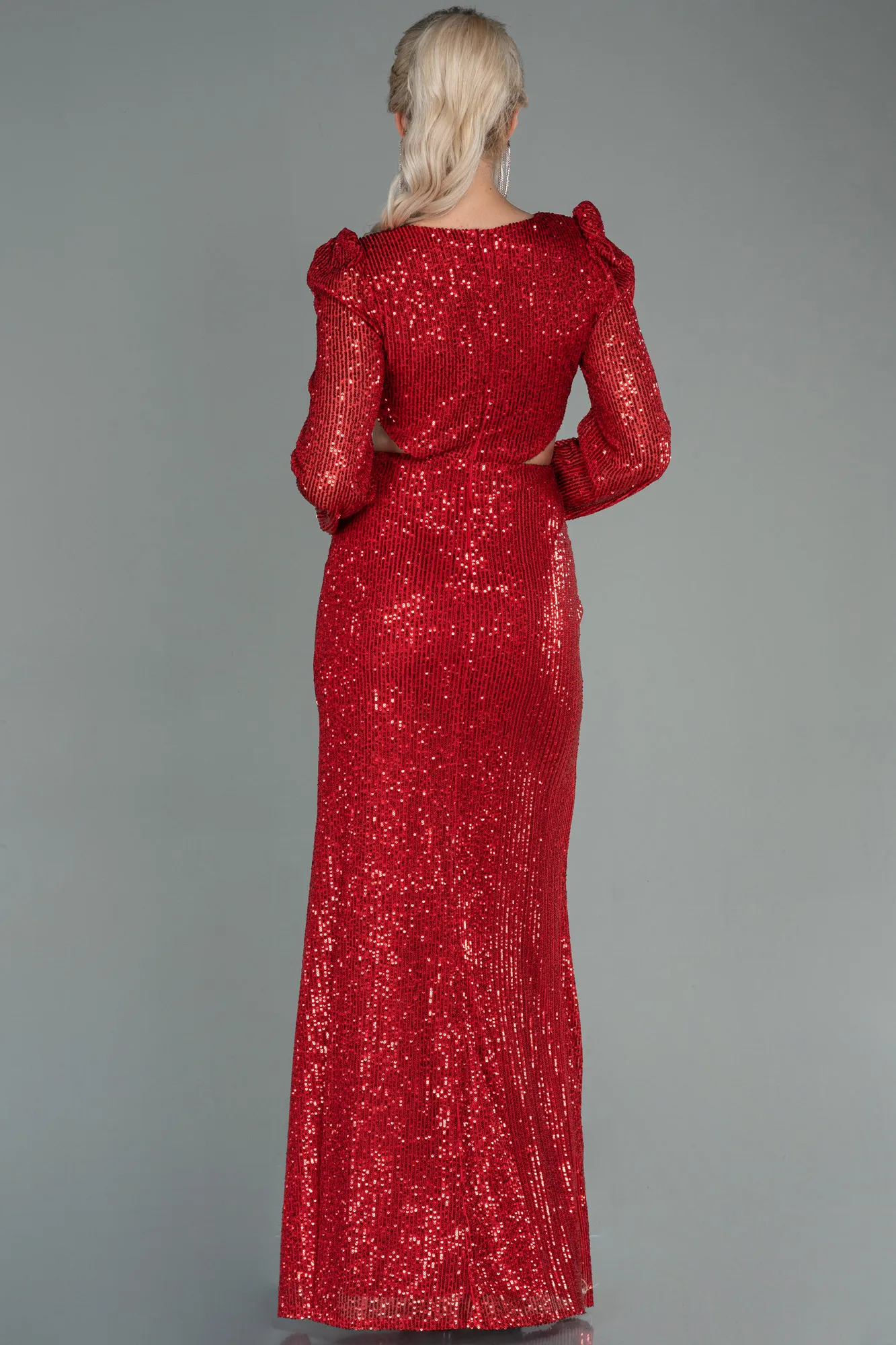 Red-Long Scaly Evening Dress ABU2784