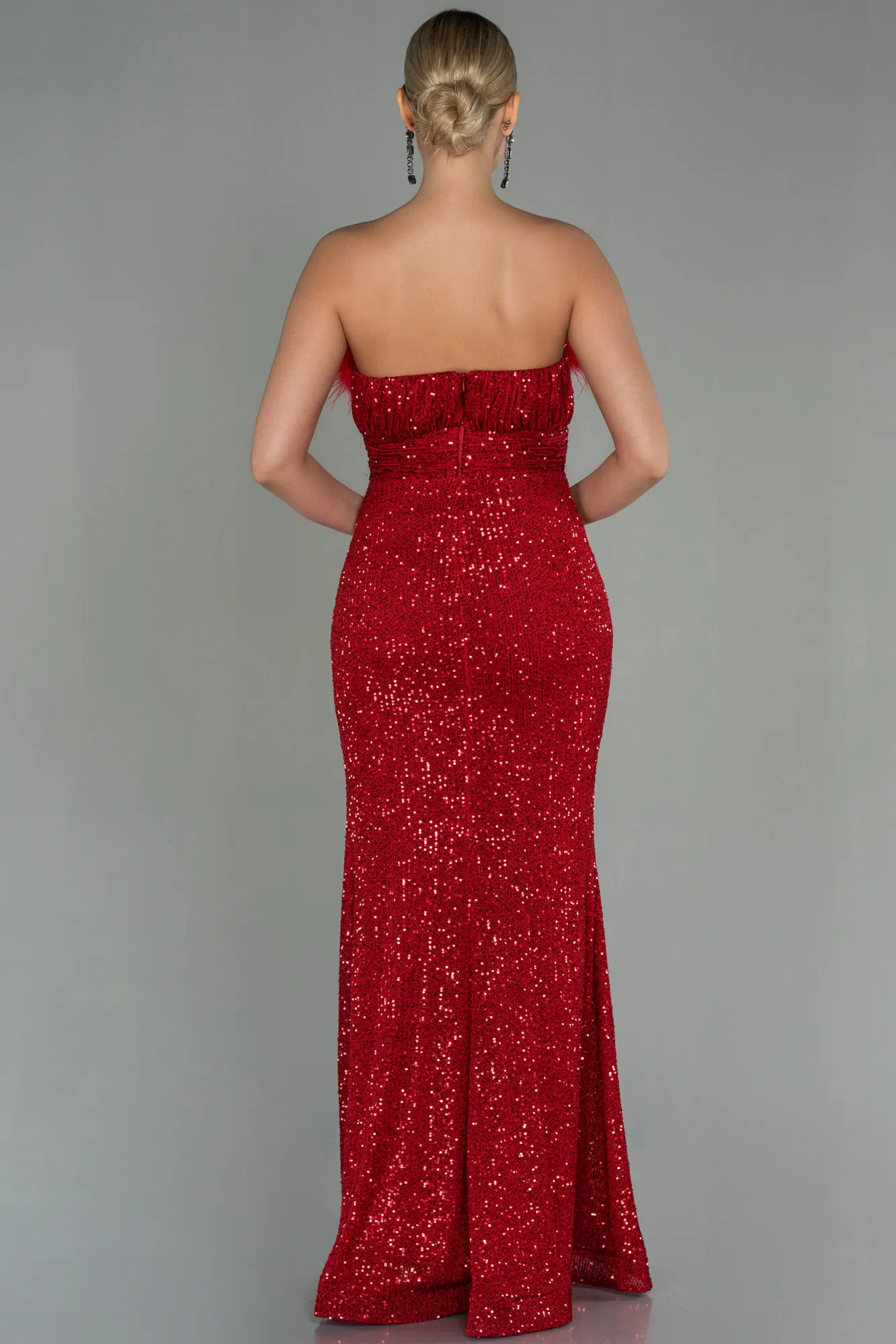 Red-Long Scaly Evening Dress ABU3067