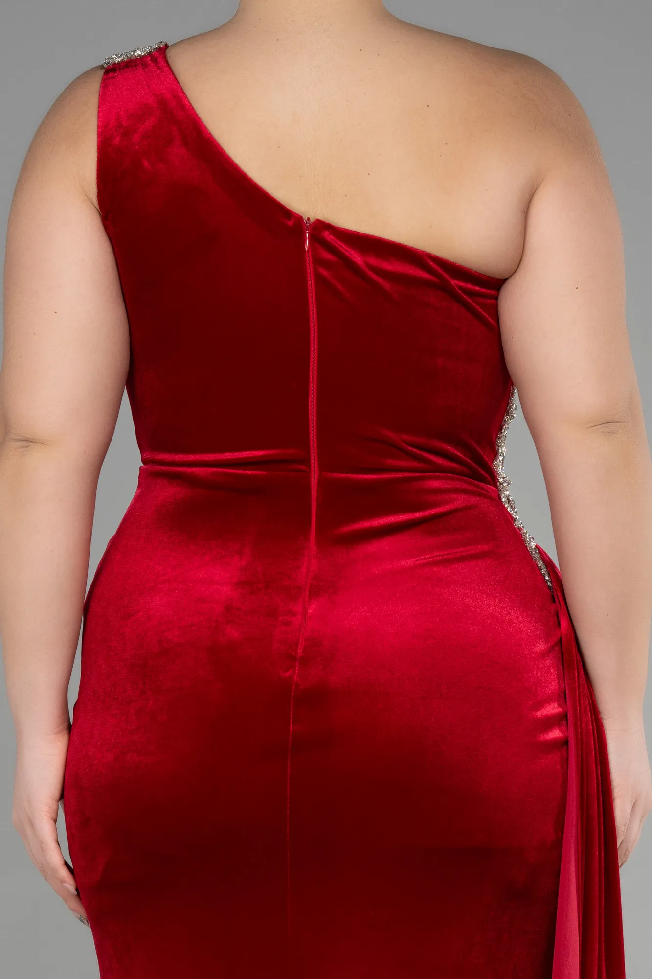 Red-Long Velvet Evening Dress ABU3365