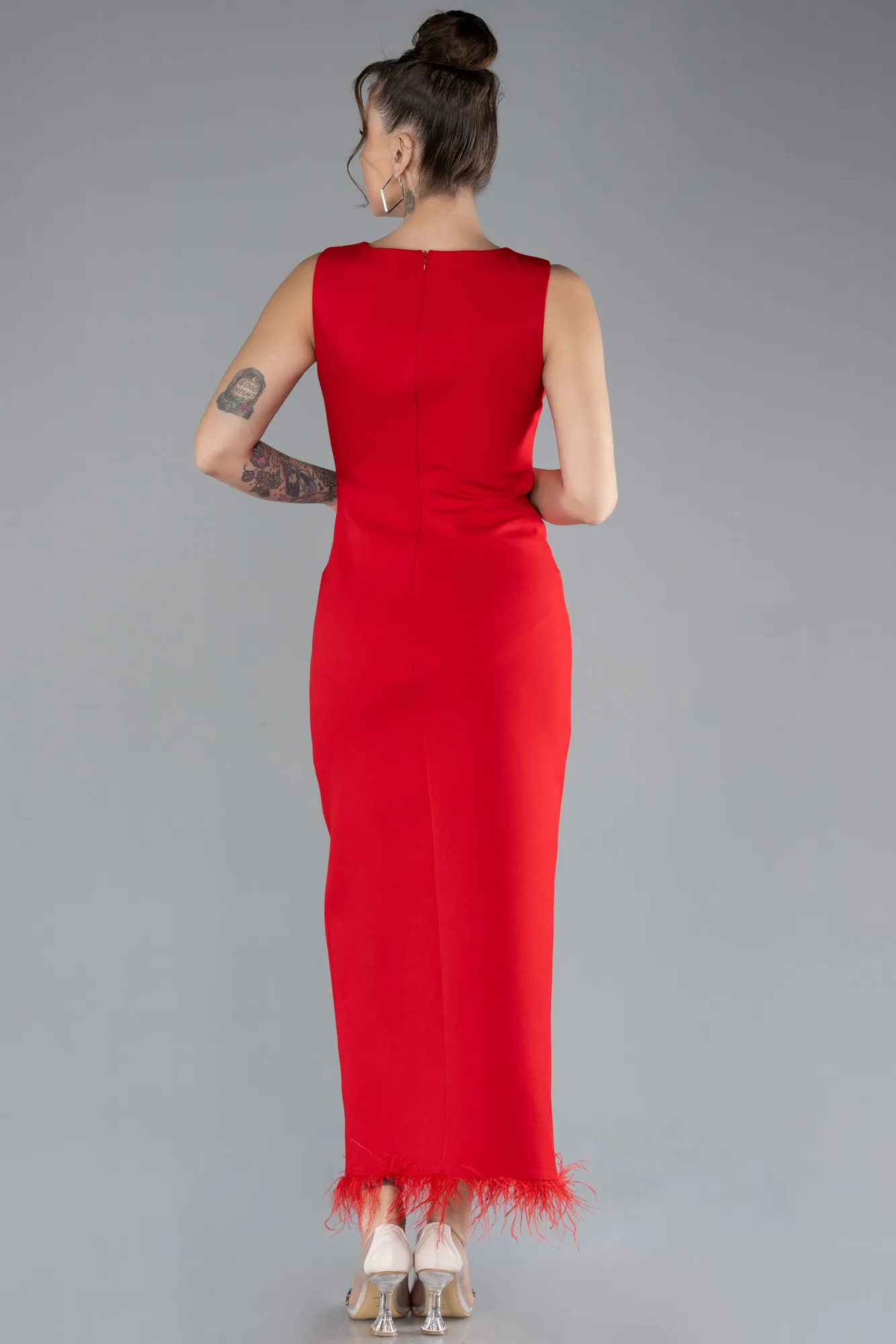 Red-Midi Cocktail Dress ABK2169