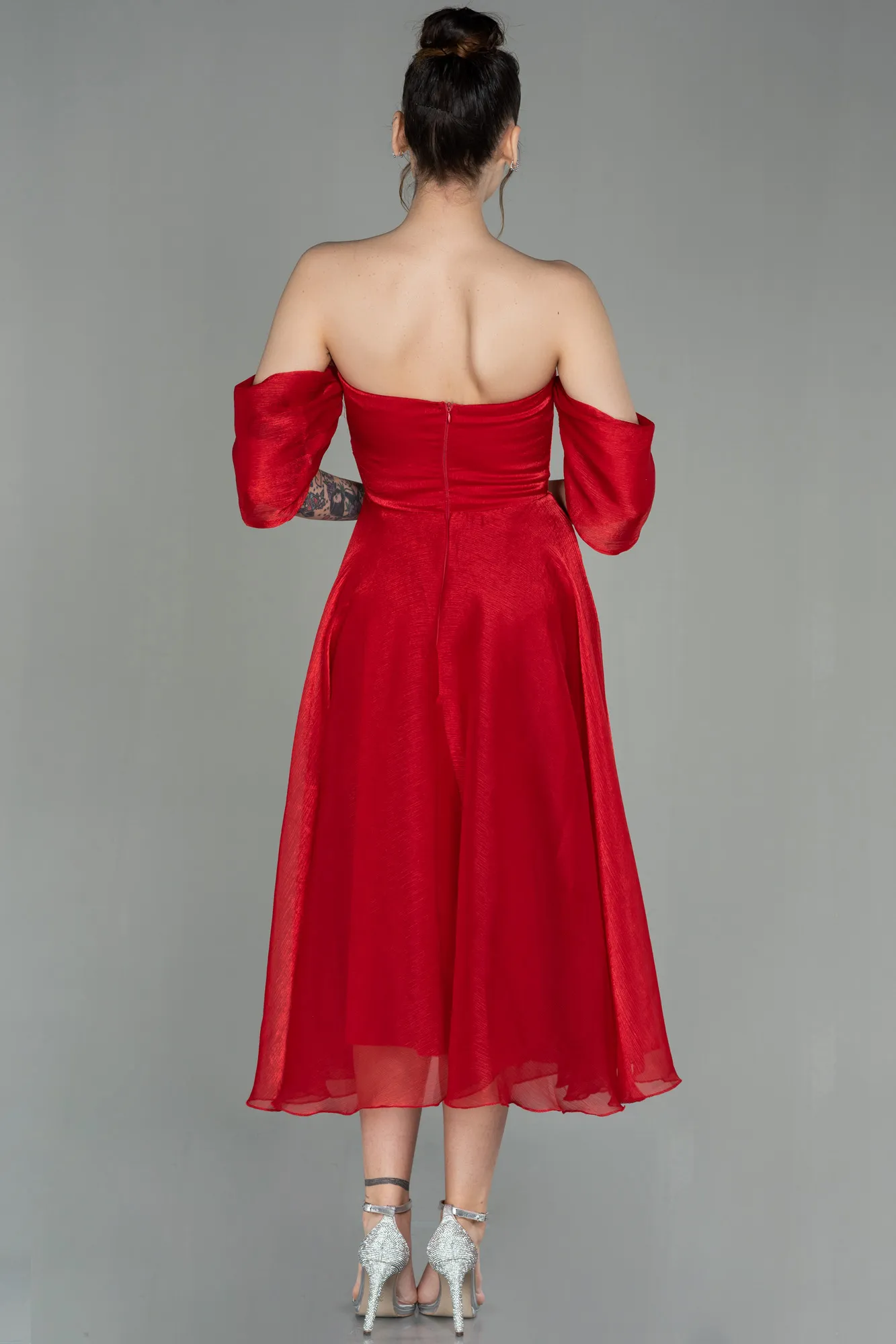 Red-Midi Evening Dress ABK1850