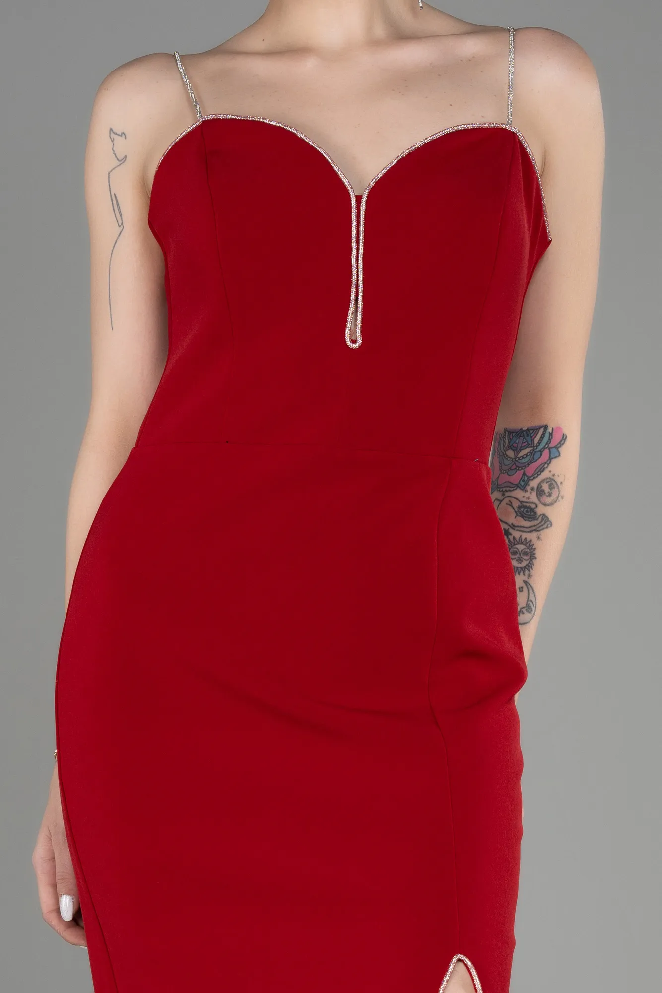 Red-Midi Evening Dress ABK1965