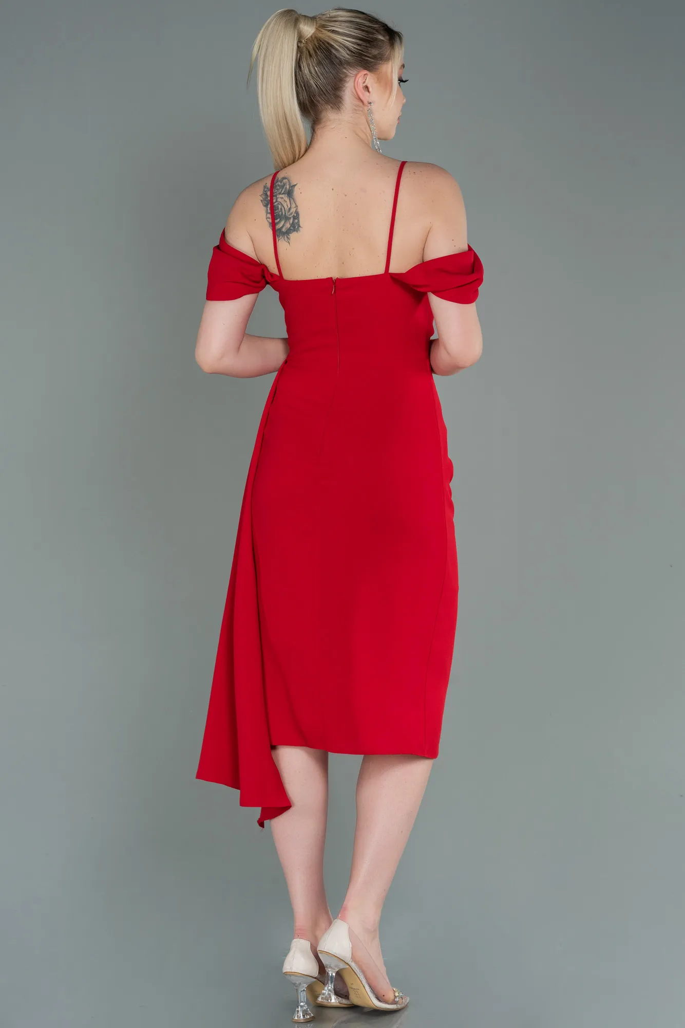 Red-Midi Invitation Dress ABK1750