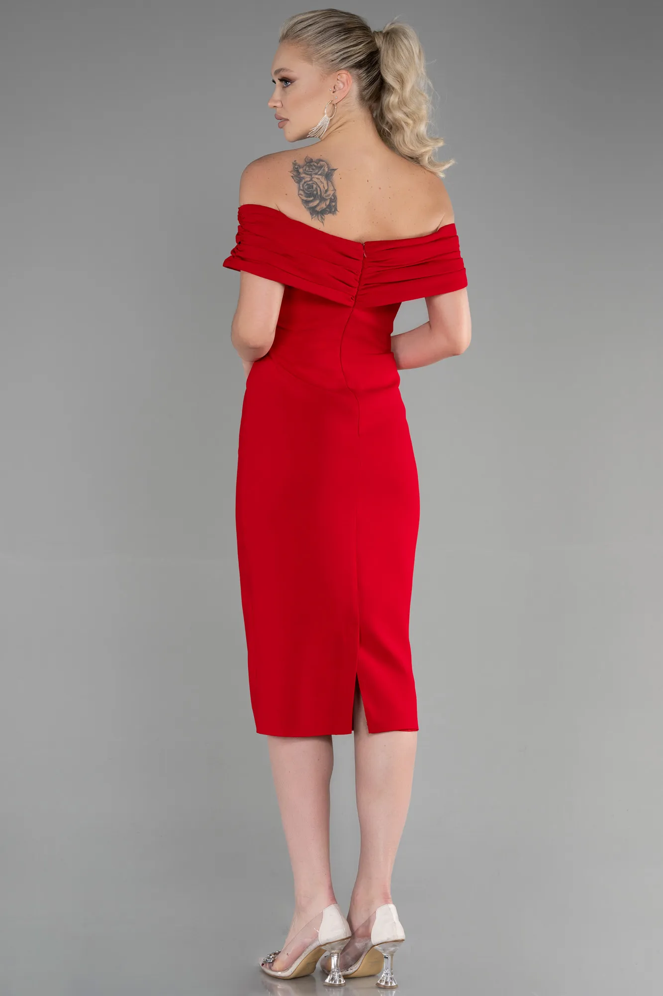 Red-Midi Invitation Dress ABK1902