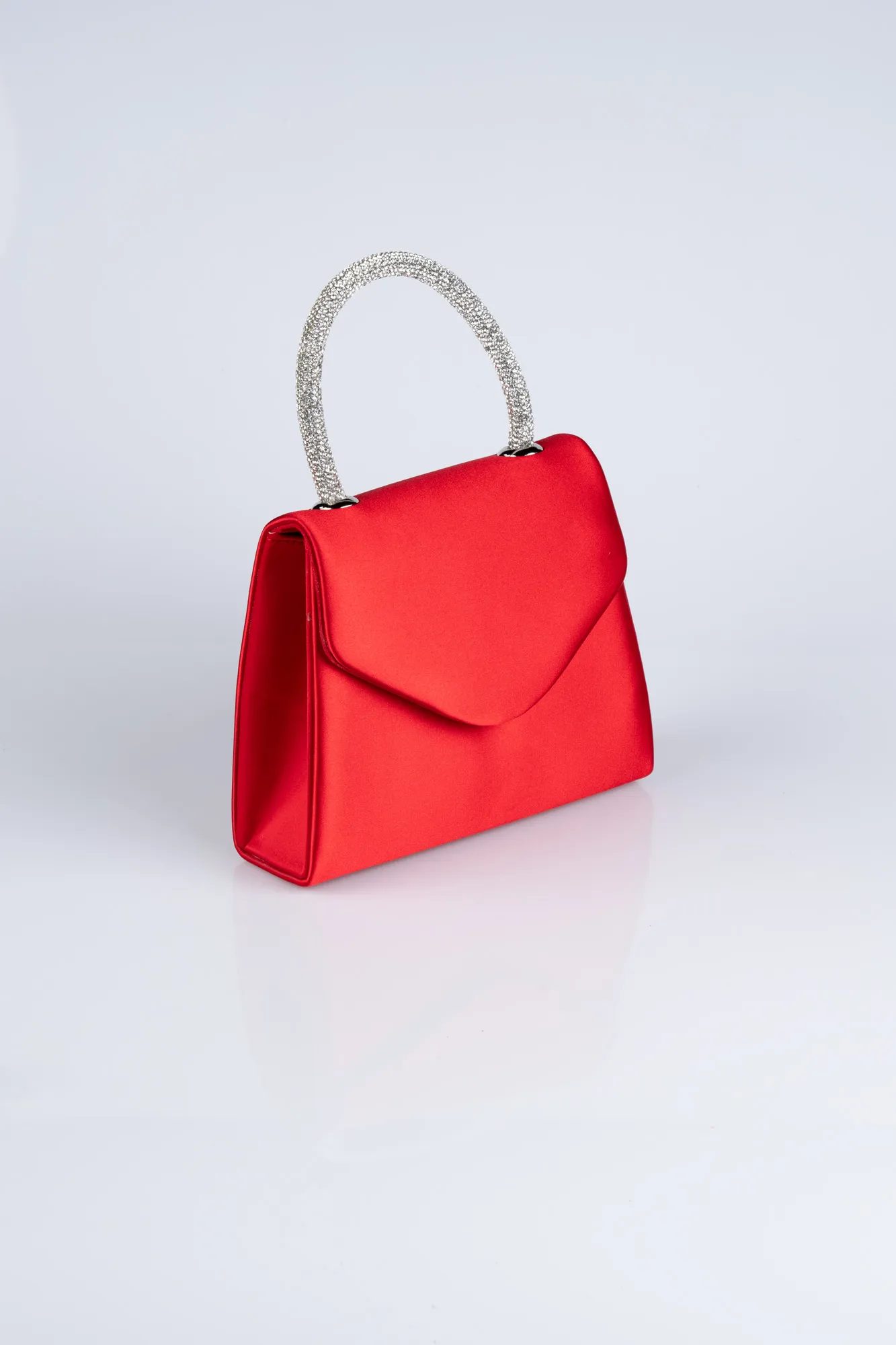 Red-Satin Box Bag V436