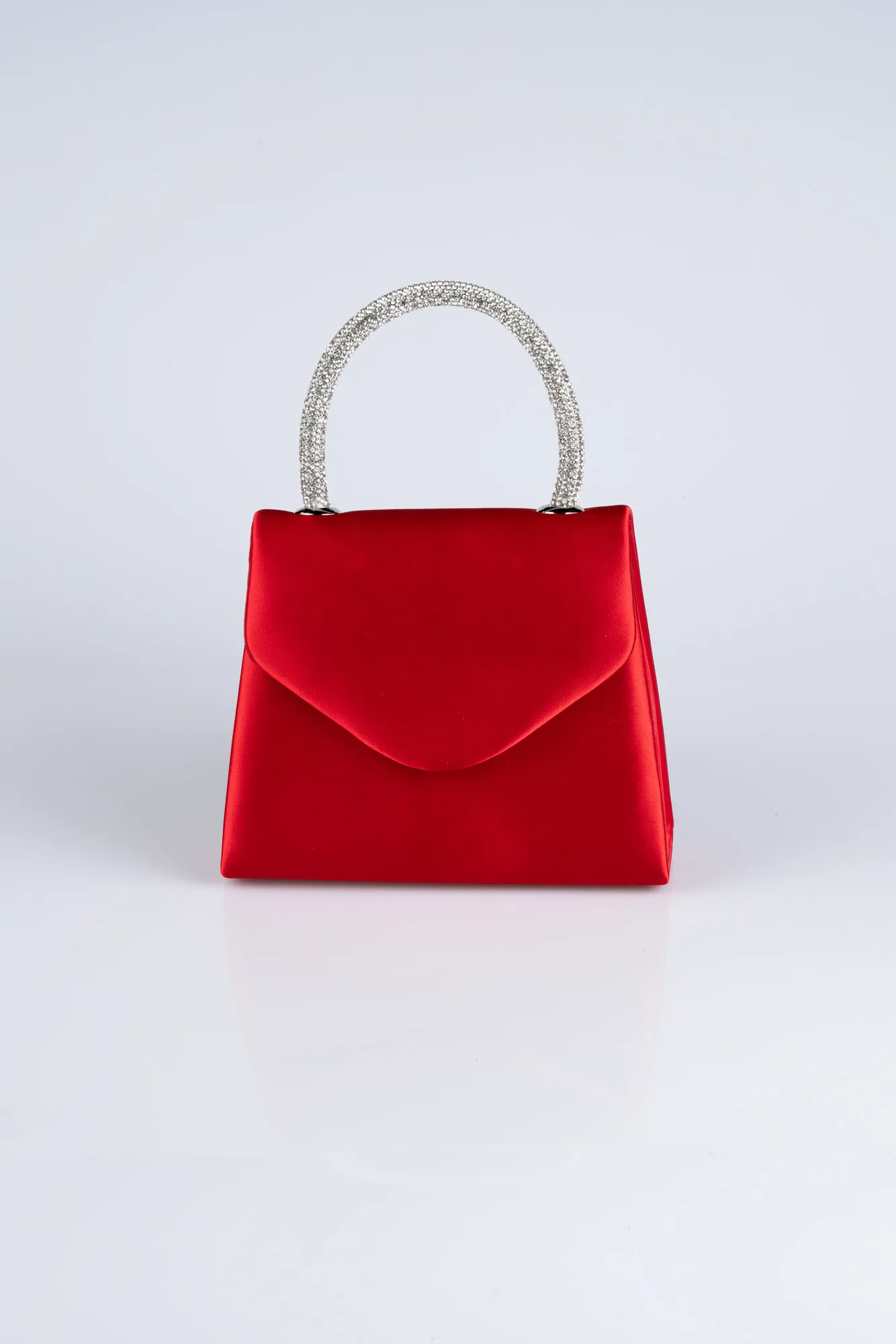 Red-Satin Box Bag V436
