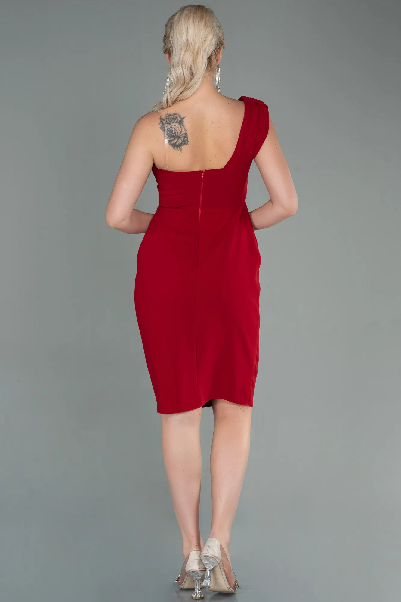 Red-Short Invitation Dress ABK1455