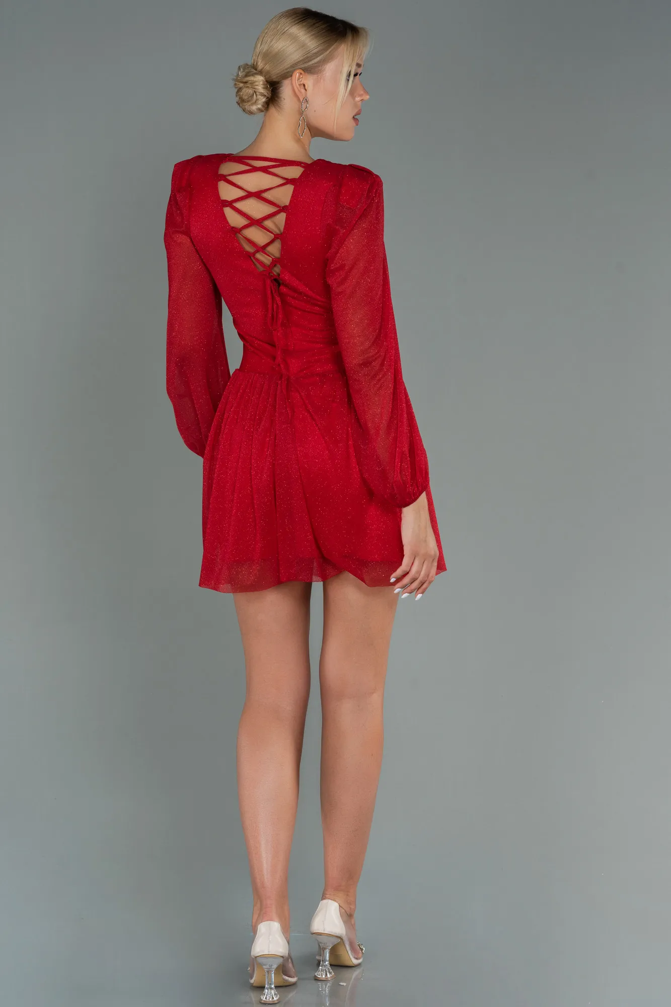 Red-Short Invitation Dress ABK1743