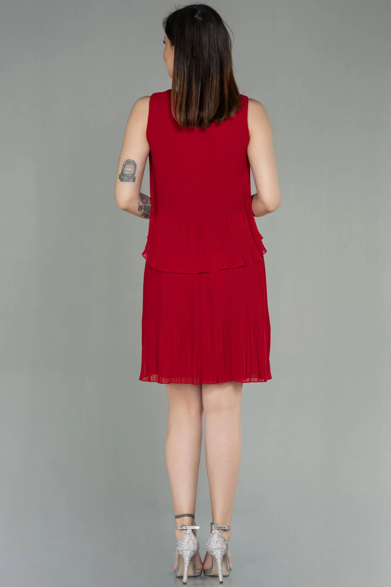 Red-Short Invitation Dress ABK782