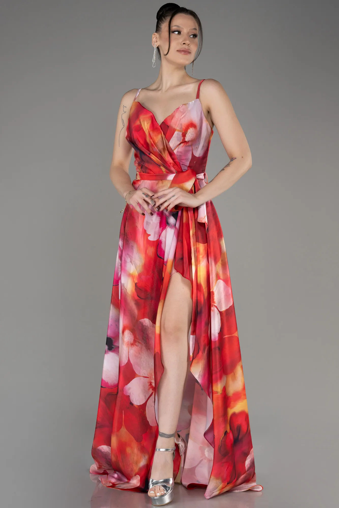 Red-Slit Long Prom Dress ABU3961