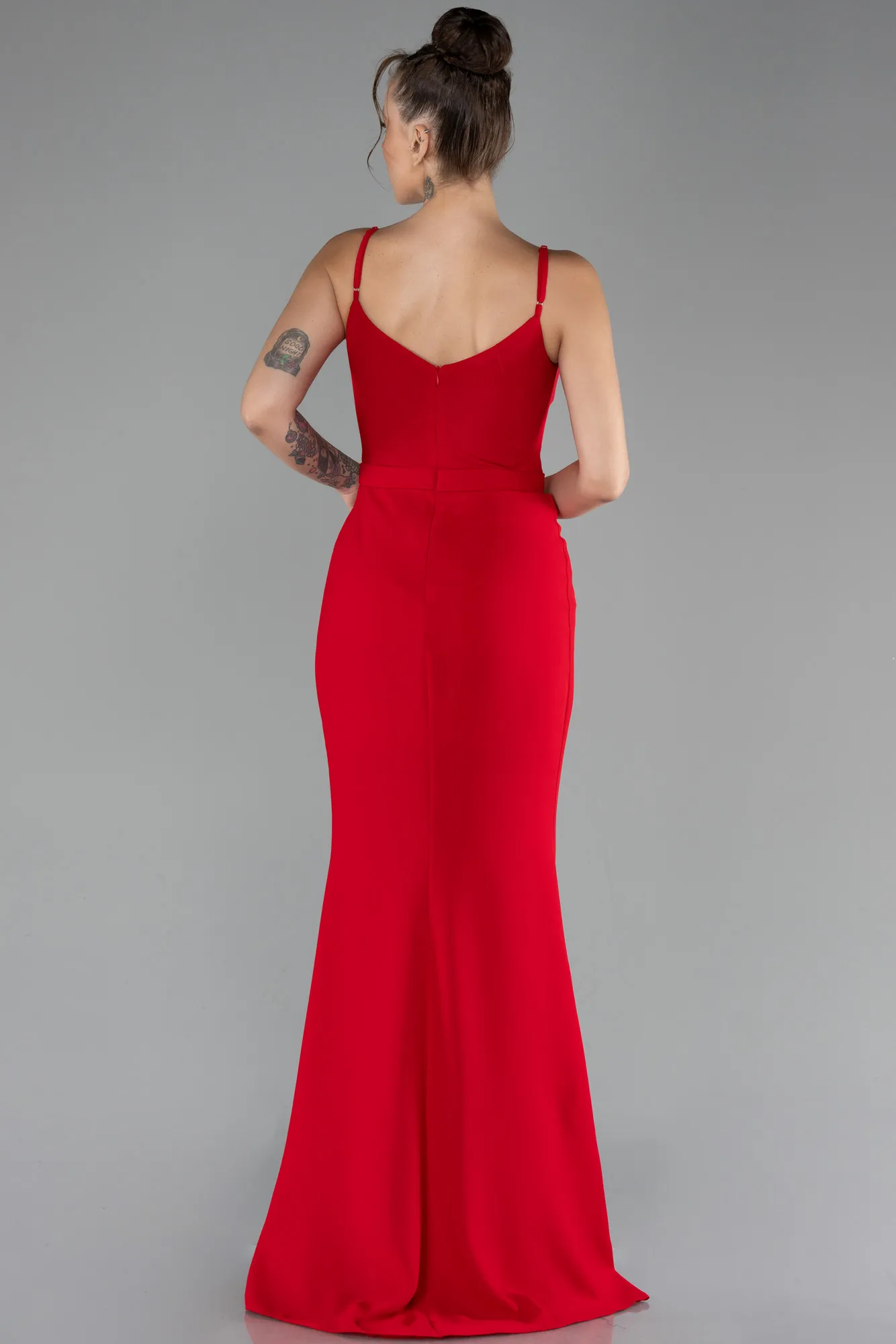 Red-Straps Long Evening Gown ABU4299