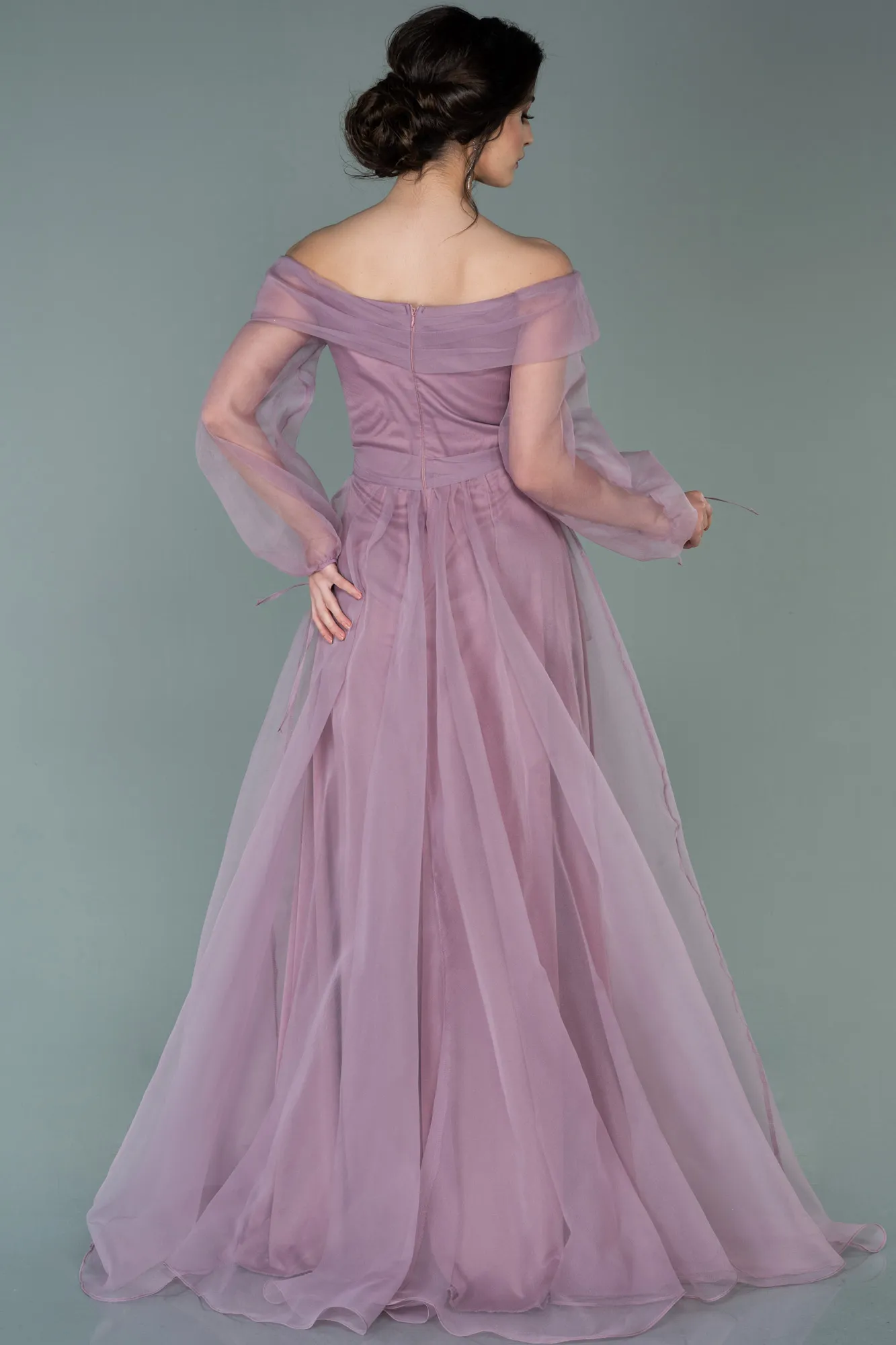 Rose Colored-Long Engagement Dress ABU1468
