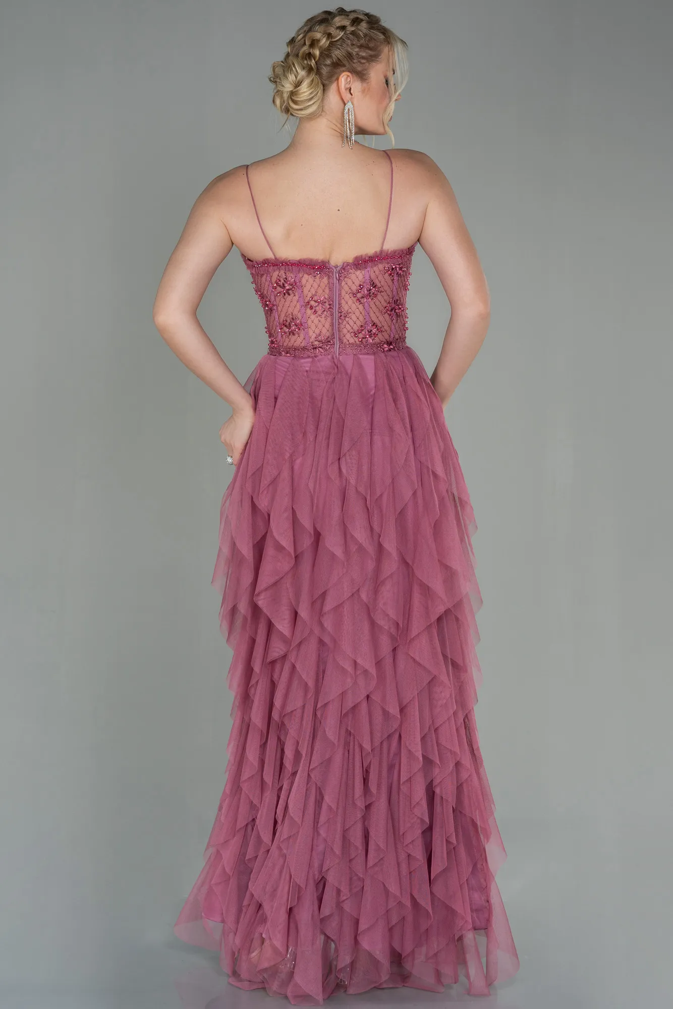 Rose Colored-Long Evening Dress ABU2822